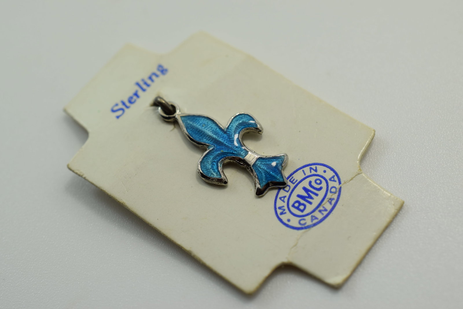 Fleur de Lys Sterling Silver 925 Charm Pendant Vintage Lot # JM 598: Fleur de Lys Sterling Silver 925 Charm Pendant Vintage