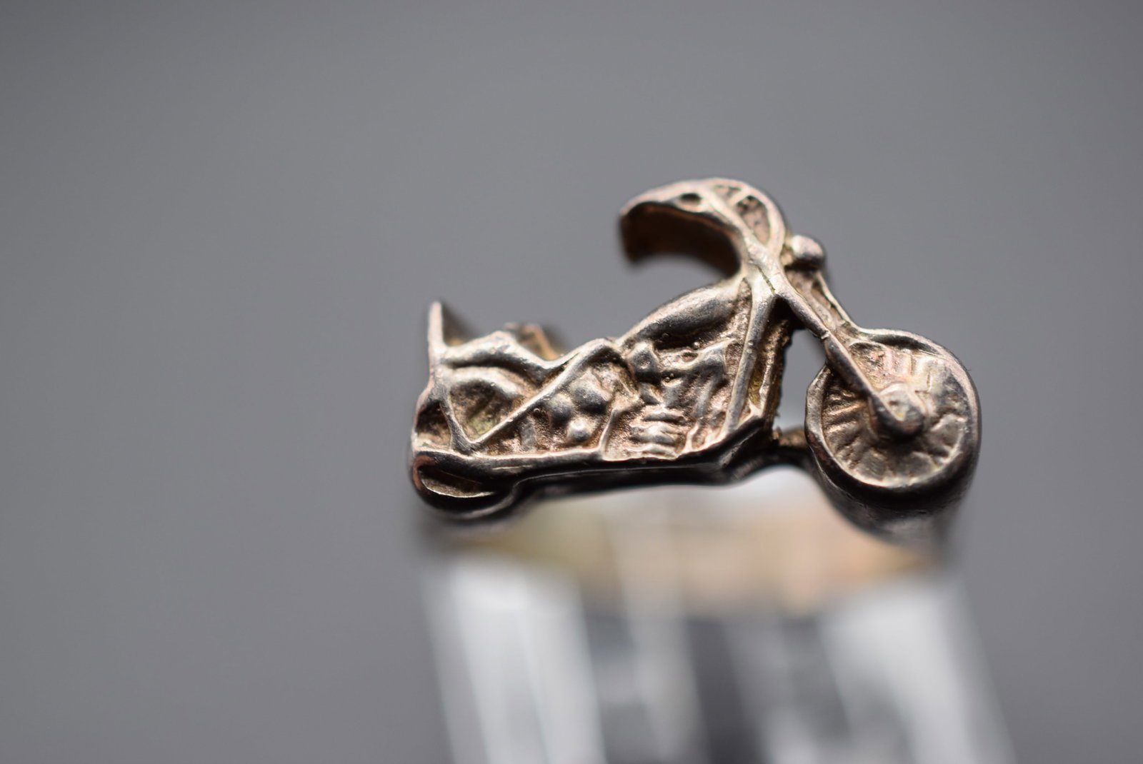 Biker Motorcycle Sterling Ring Size 10 Lot GJ 652: Biker Motorcycle Sterling Ring Size 10