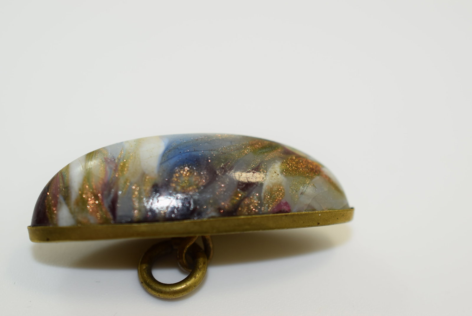 Edwardian Scot Agate Old Old Huge Button Fob 1 1/2" Vintage Lot # JM 654: Edwardian Scot Agate Old Old Huge Button Fob 1 1/2" Vintage