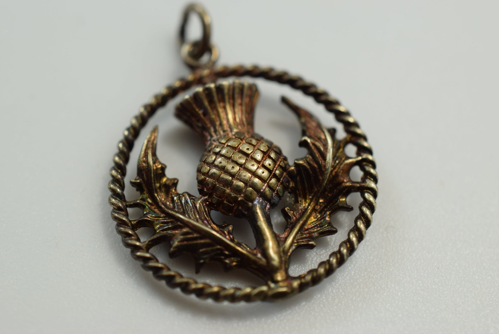 Sterling Thistle Pendant Vintage Lot # JM 664: Sterling Thistle Pendant Vintage