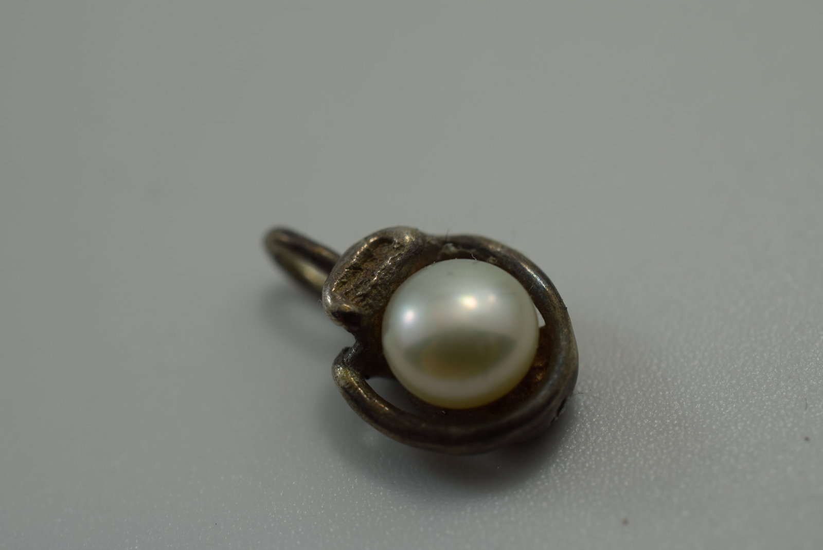 Sterling Pearl Pendant Vintage Lot # JM 668: Sterling Pearl Pendant Vintage