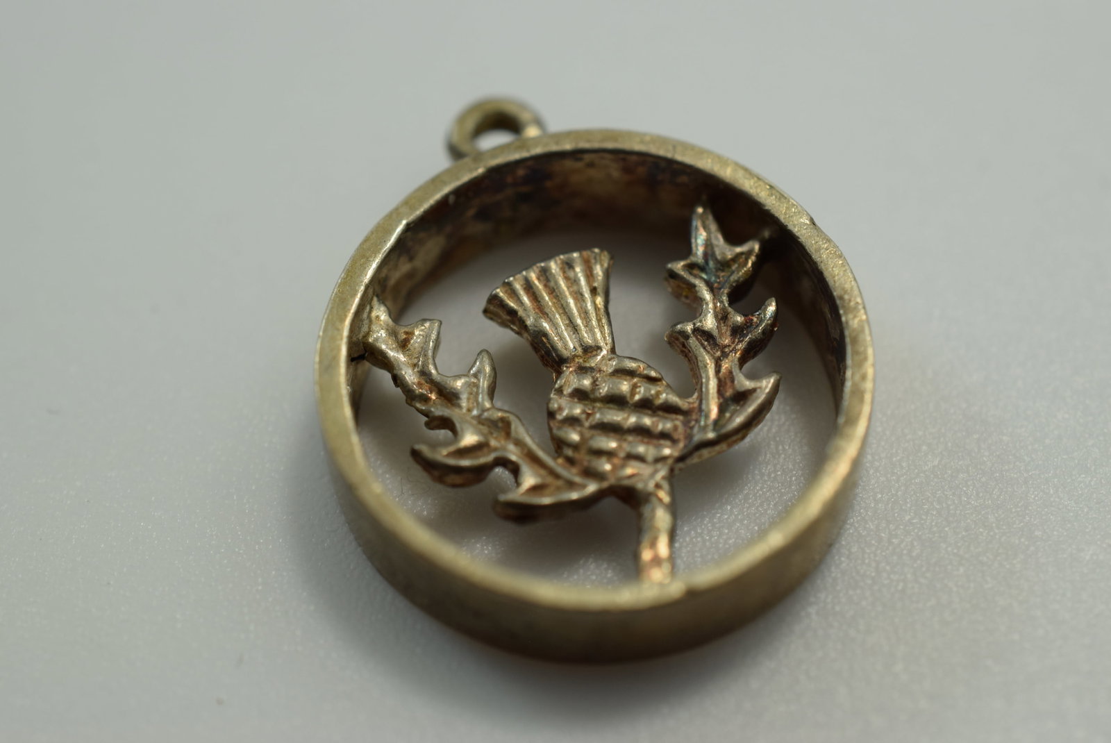 Sterling Thistle Pendant Vintage Lot # JM 674: Sterling Thistle Pendant Vintage