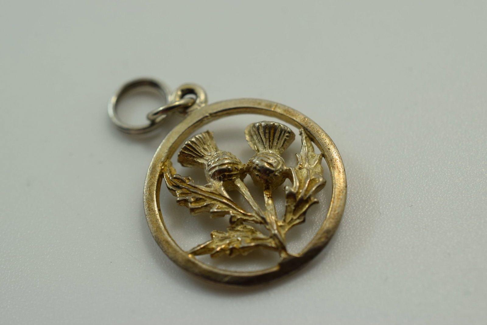 Sterling Thistle Pendant Vintage Lot # JM 685: Sterling Thistle Pendant Vintage