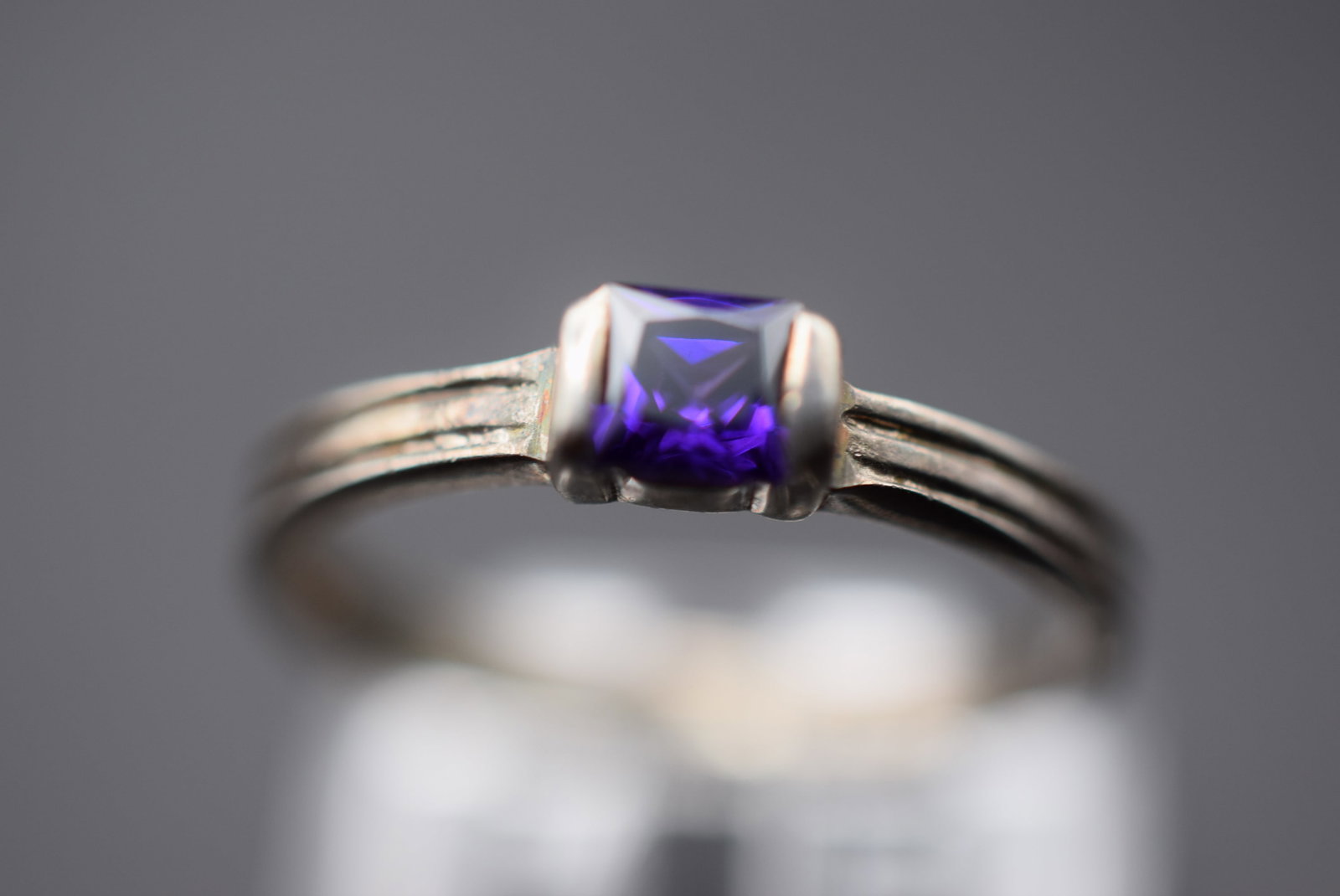 Purple Sterling Silver 925 Ring Size 8 Lot GJ 750: Purple Sterling Silver 925 Ring Size 8