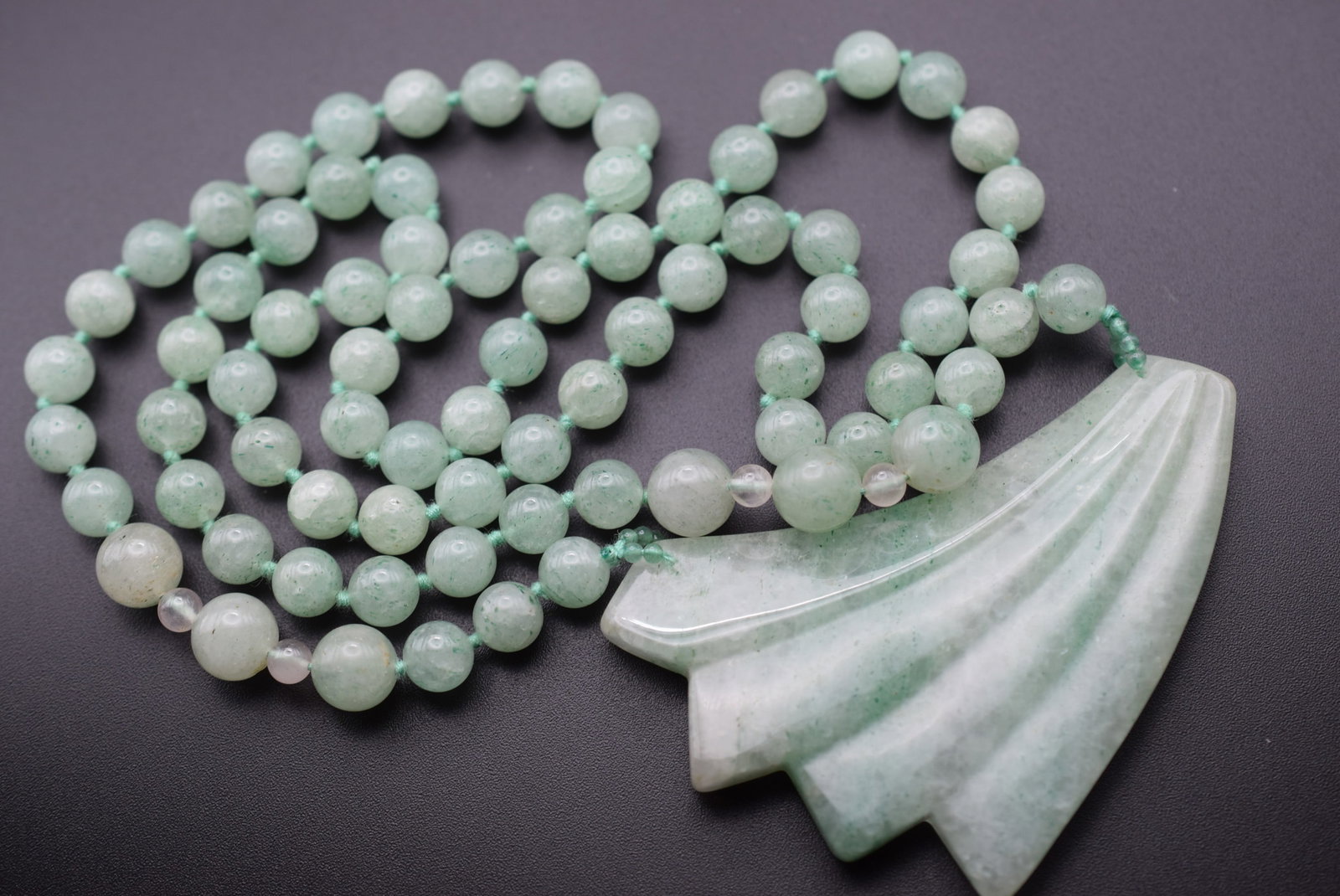Jade Necklace Huge 31" Knotted Lot 763 (1 of 4)