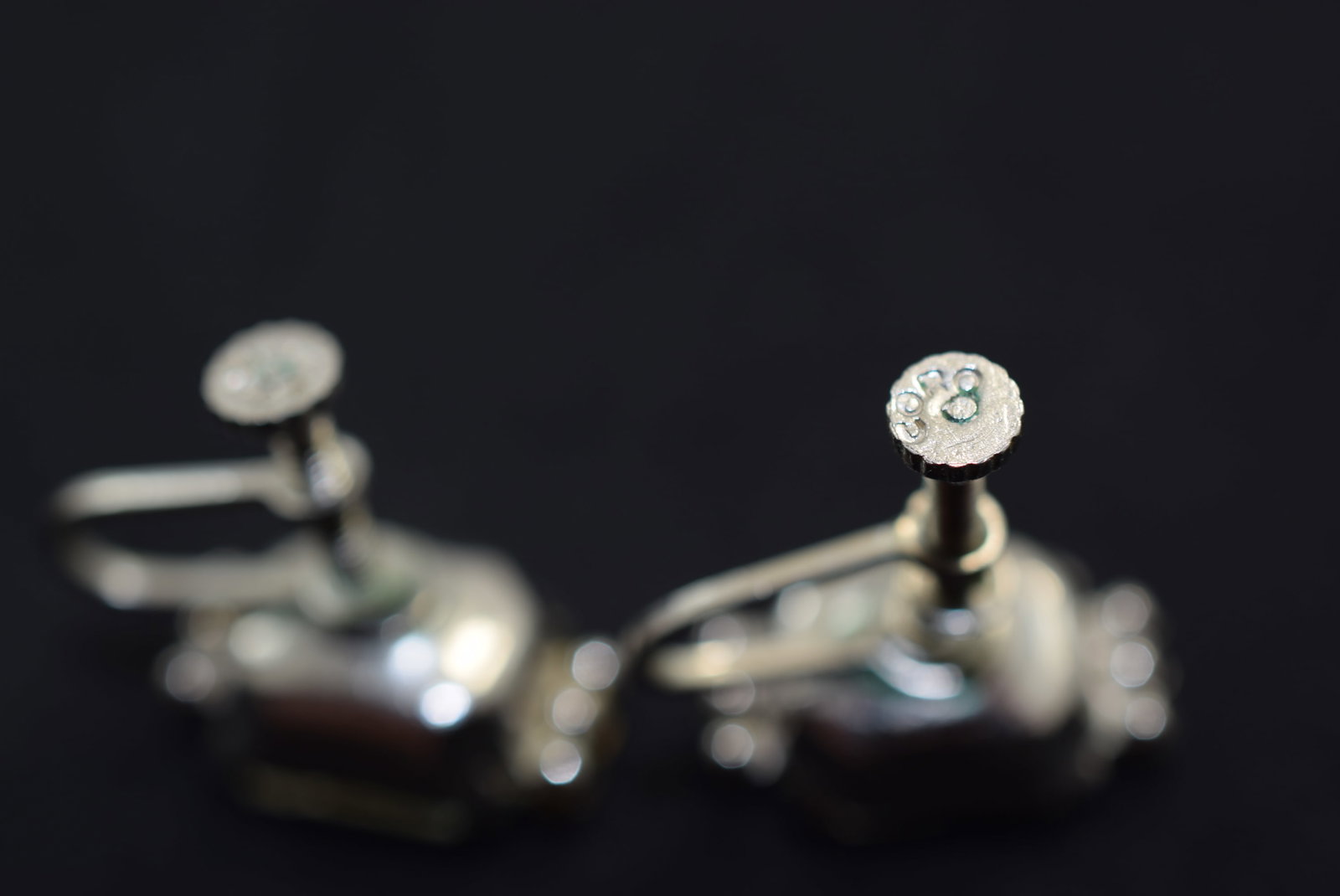 Coro Screw Back Signed 1940's Earrings Rhinestone Vintage Lot # JM 770 (1 of 2)