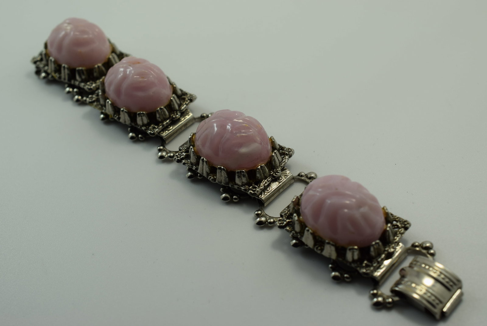 Chunky Pink Huge Bracelet 7 1/2" Vintage Lot # JM 792: Chunky Pink Huge Bracelet 7 1/2" Vintage