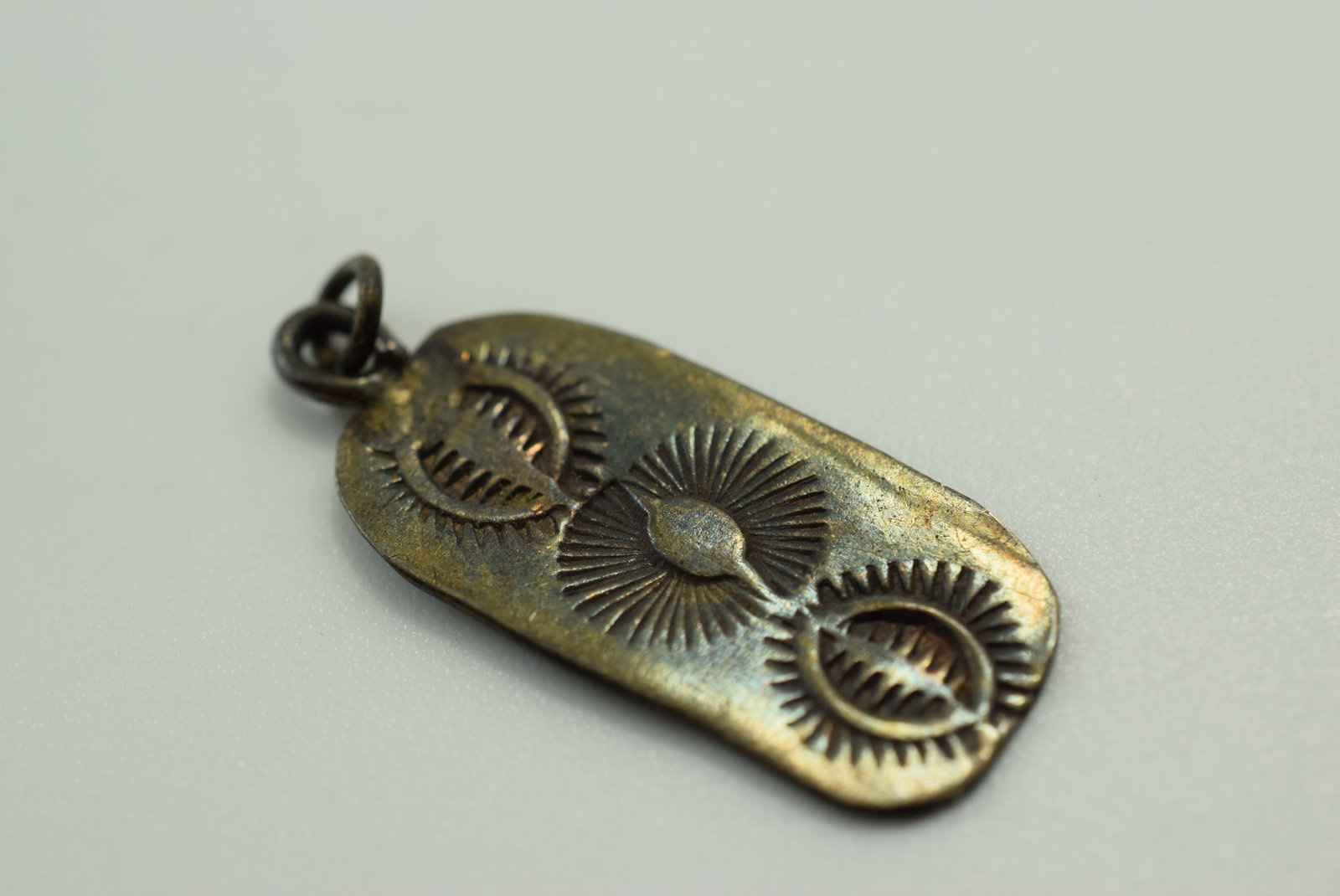 Fossil Pendant Sterling Silver 925 1" Vintage Lot # JM 793 (1 of 2)
