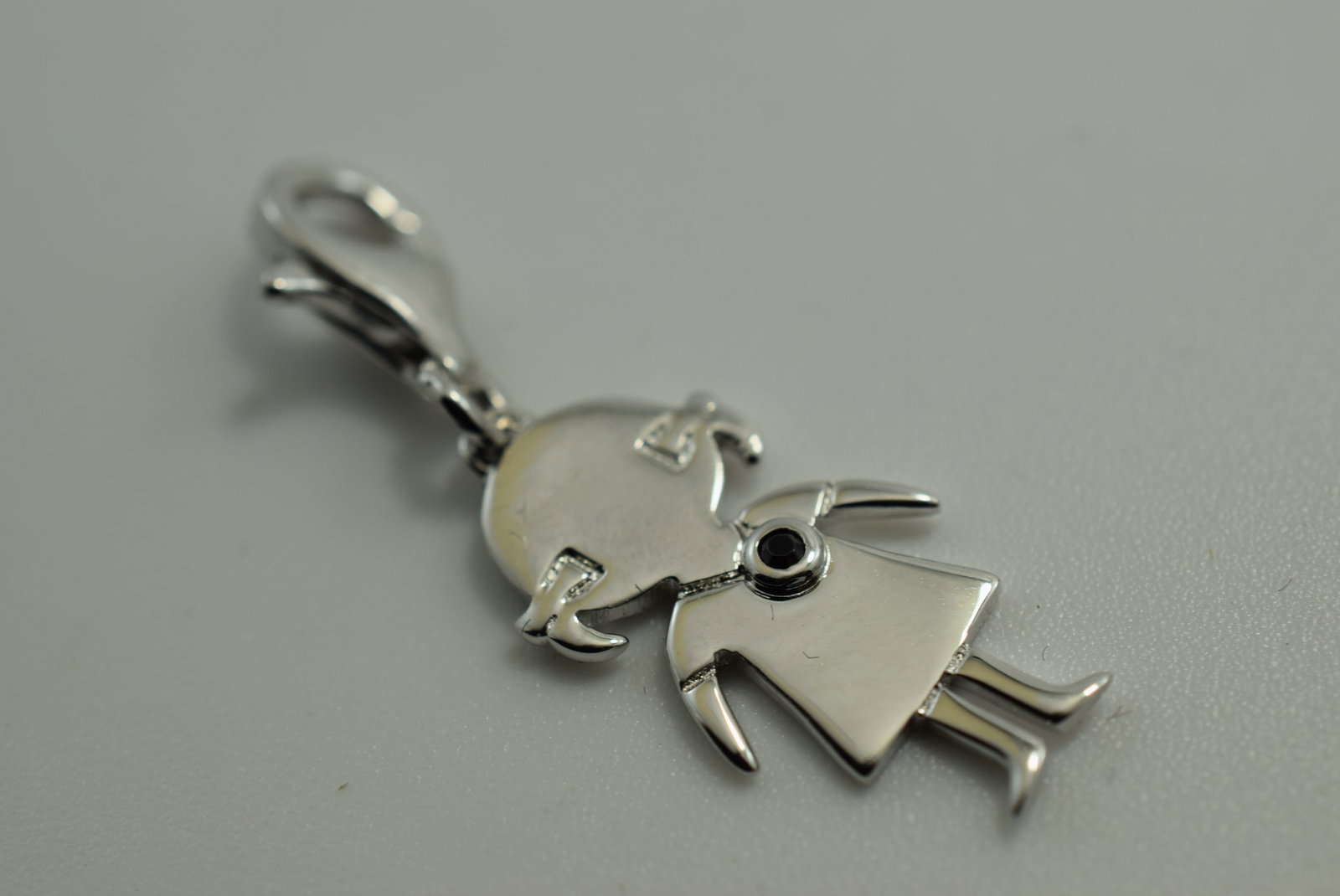 Little Girl Charm Sterling Silver 925 Pendant 1" Signed Vintage Lot # JM 821: Little Girl Charm Sterling Silver 925 Pendant 1" Signed Vintage