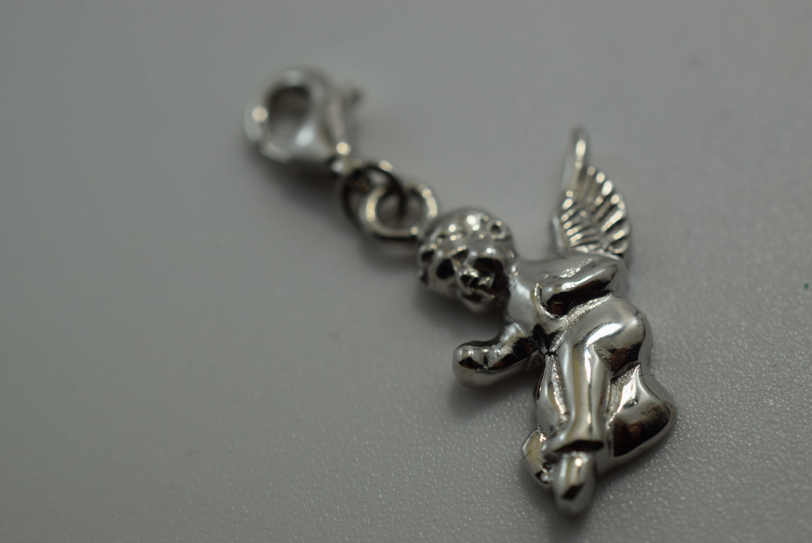 Winged Cherub Angel Sterling Silver 925 Pendant Vintage Lot # JM 826: Winged Cherub Angel Sterling Silver 925 Pendant Vintage