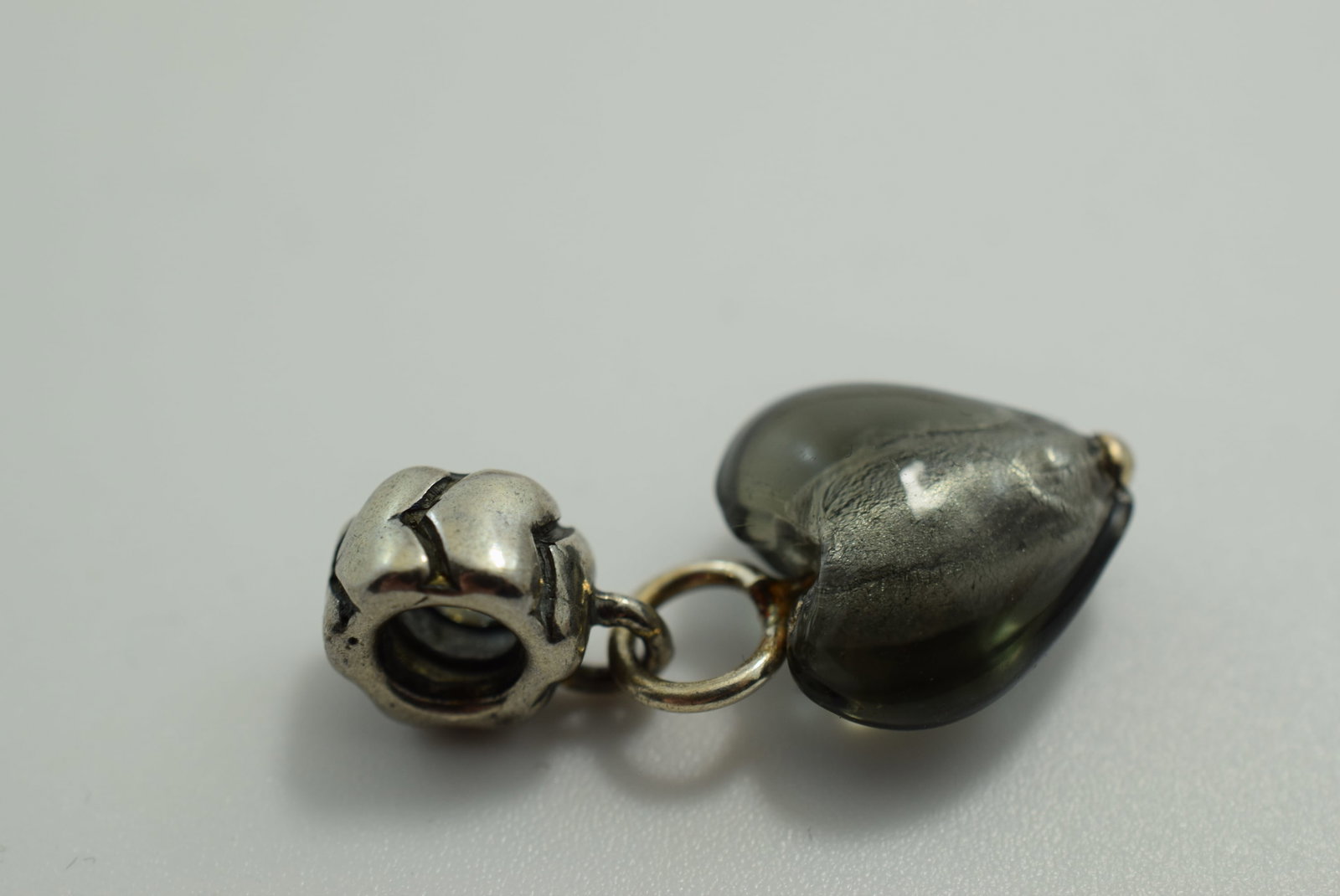 Murano Heart Sterling Silver 925 for Pandora Chamilia Story Charm Bracelet Pendant Vintage Lot # JM: Murano Heart Sterling Silver 925 for Pandora Chamilia Story Charm Bracelet Pendant Vintage