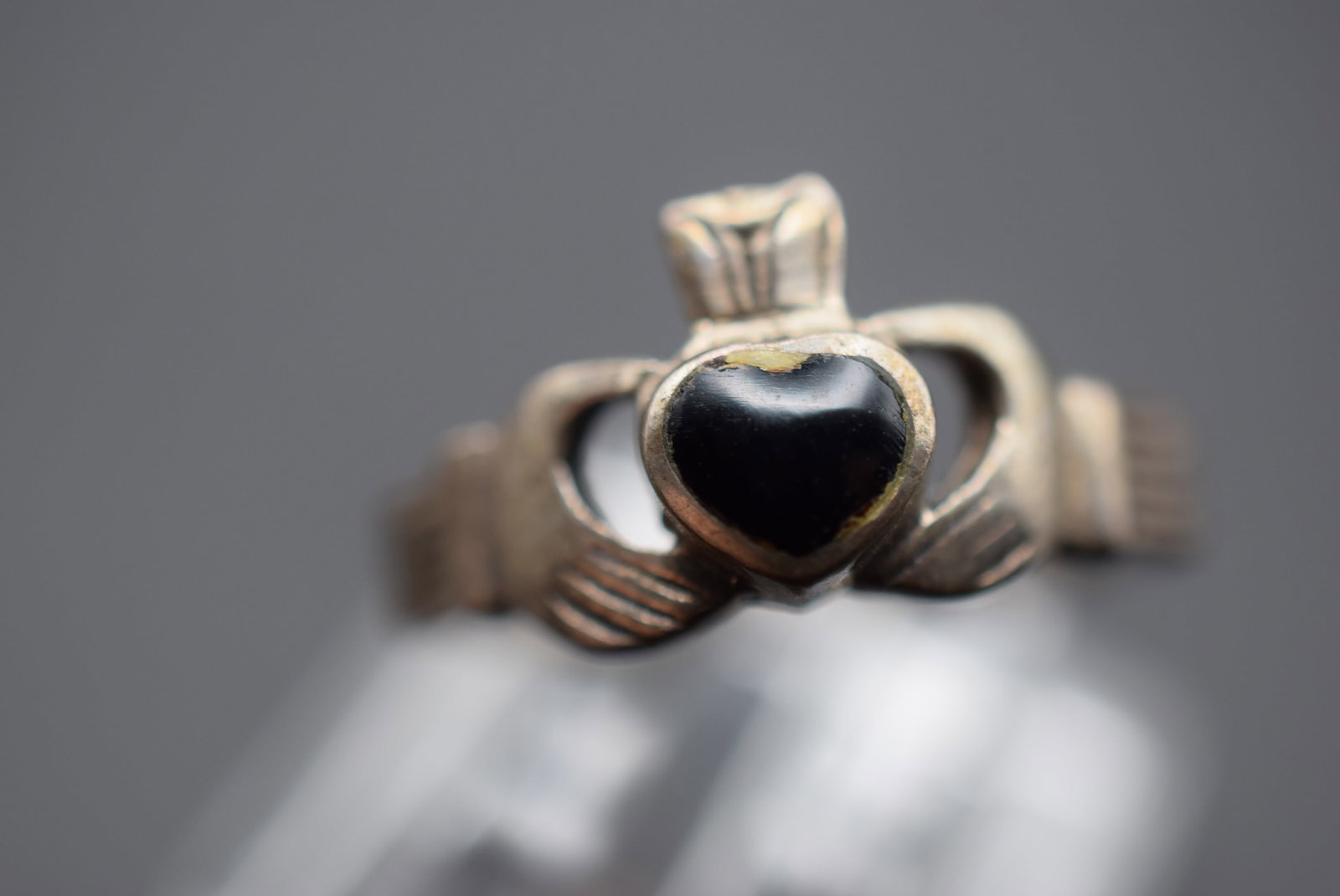 Claddah Onyx Sterling Silver 925 Ring Size 7.75 Lot GJ 842 (1 of 2)