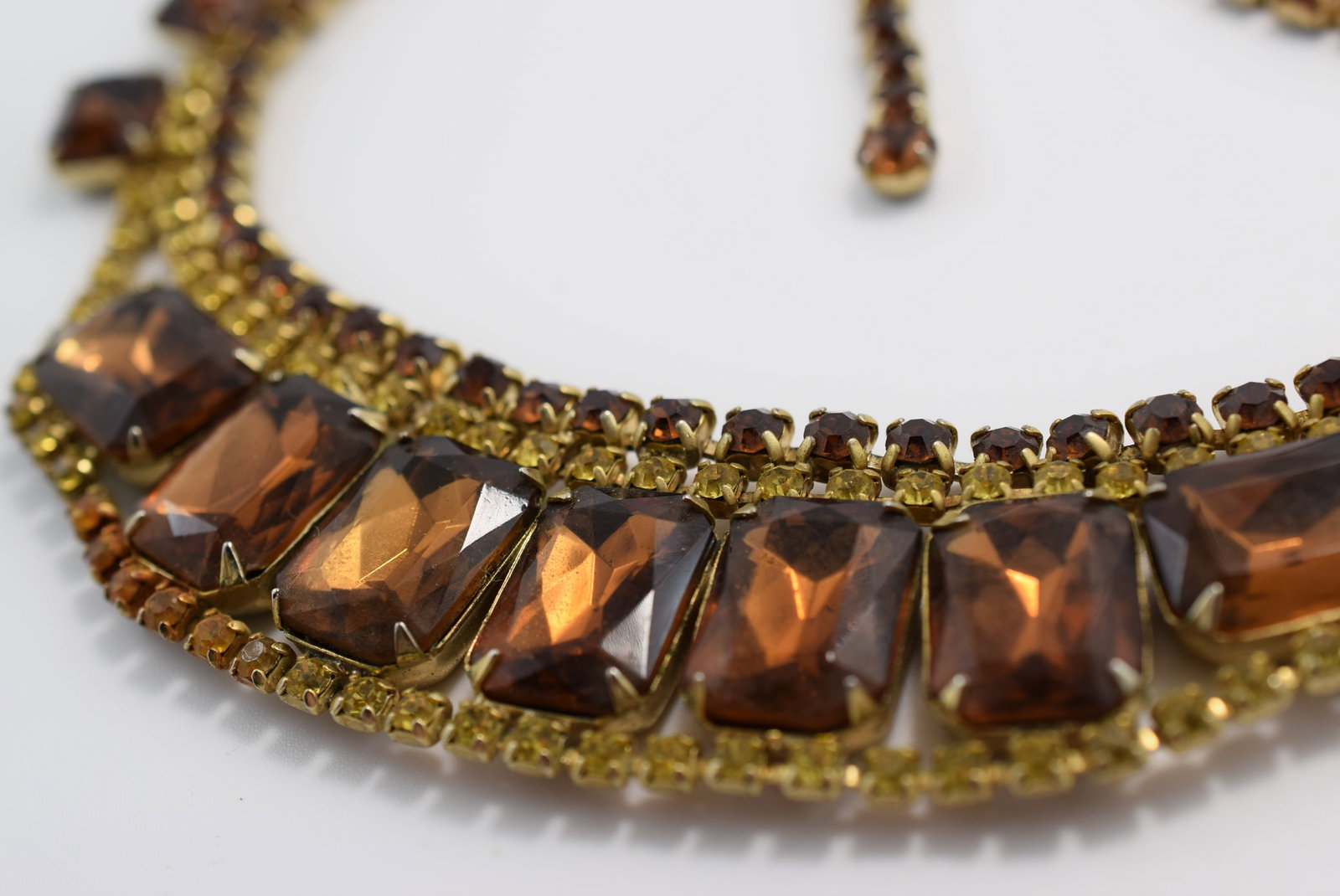 Rhinestone 1940's Vintage Necklace 16" Lot GJ 908 (1 of 3)