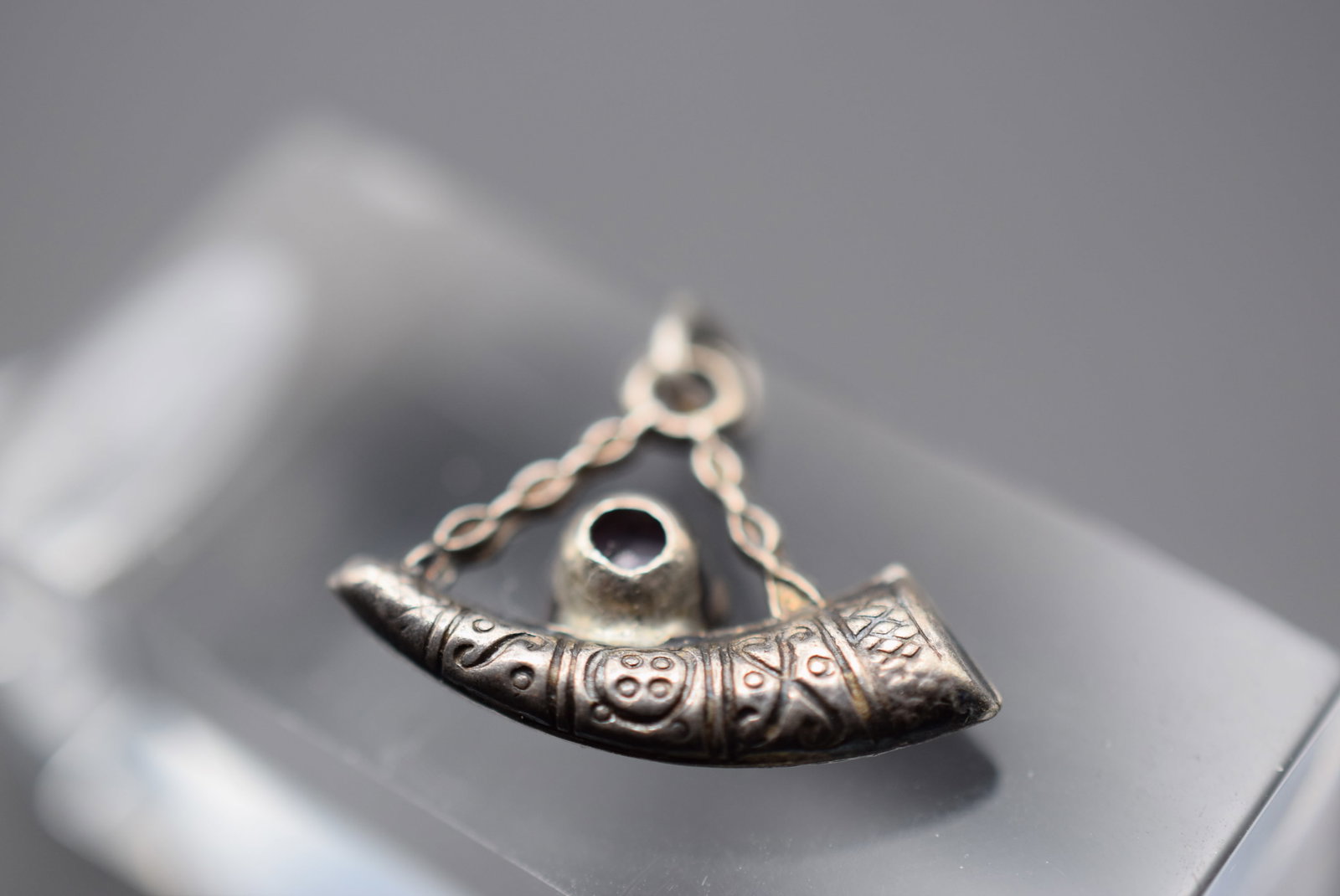 Cornucopia Horn Sterling Silver 925 Charm Pendant Lot GJ 958 (1 of 2)