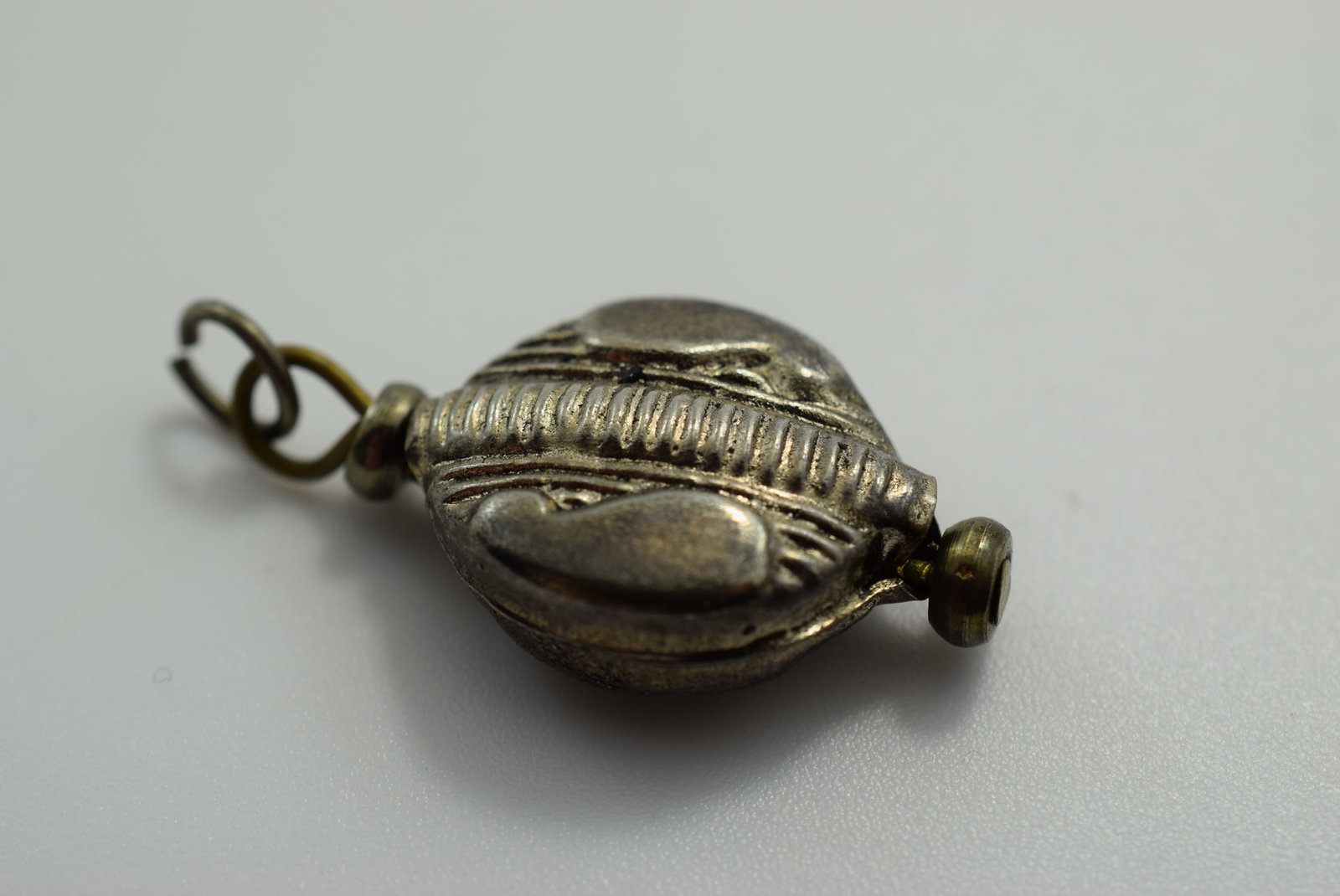 Coffee Bean Pendant 1" plus bale Vintage Lot # JM 994: Coffee Bean Pendant 1" plus bale Vintage