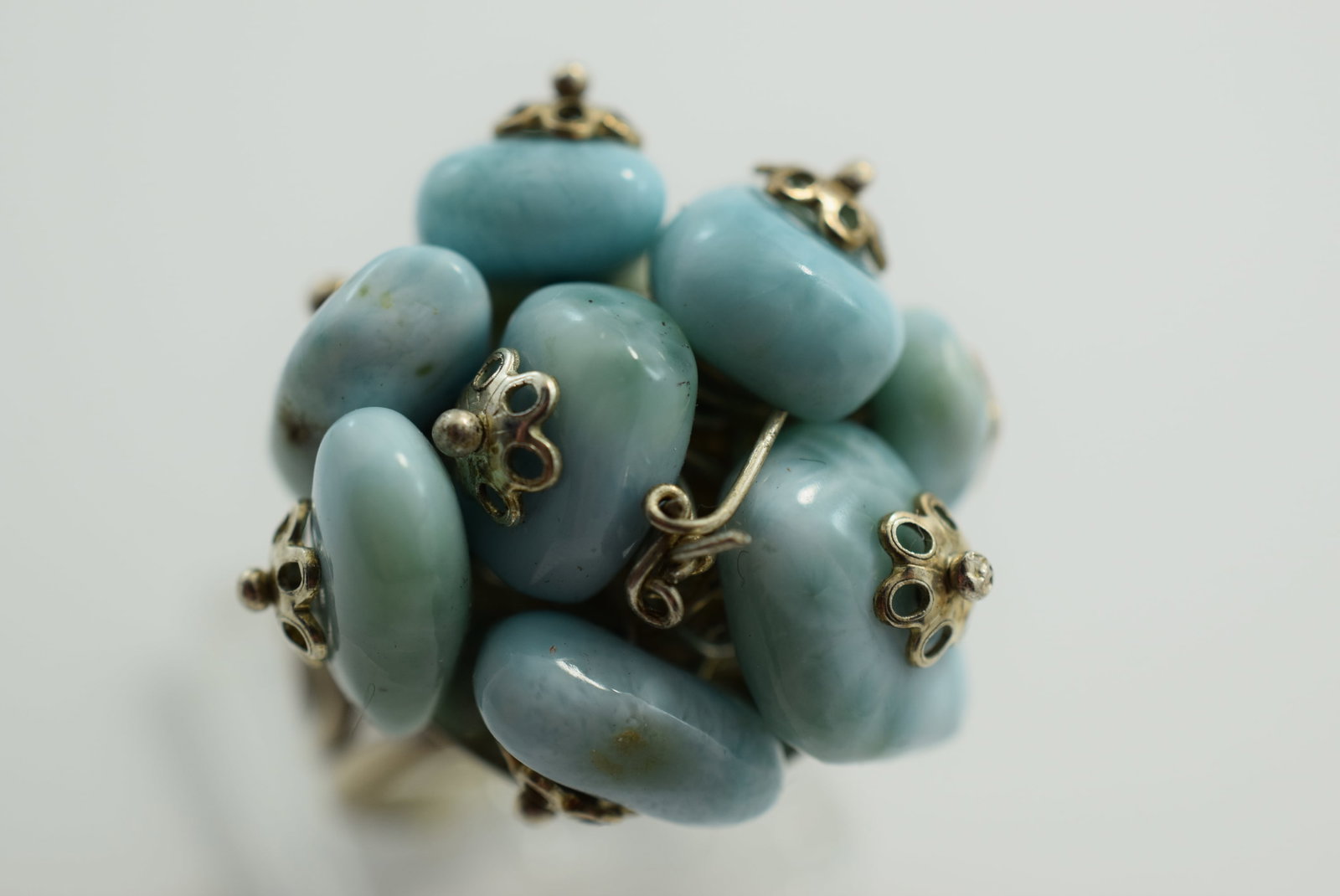 Sterling Larimar Ring Size 10.25 Vintage Lot # JM 1009 (1 of 4)