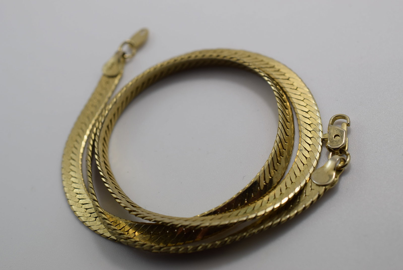 Snake Chain 18 1/2" Stamped 14 KT Vintage Lot # JM 1073: Snake Chain 18 1/2" Stamped 14 KT Vintage untested not gold