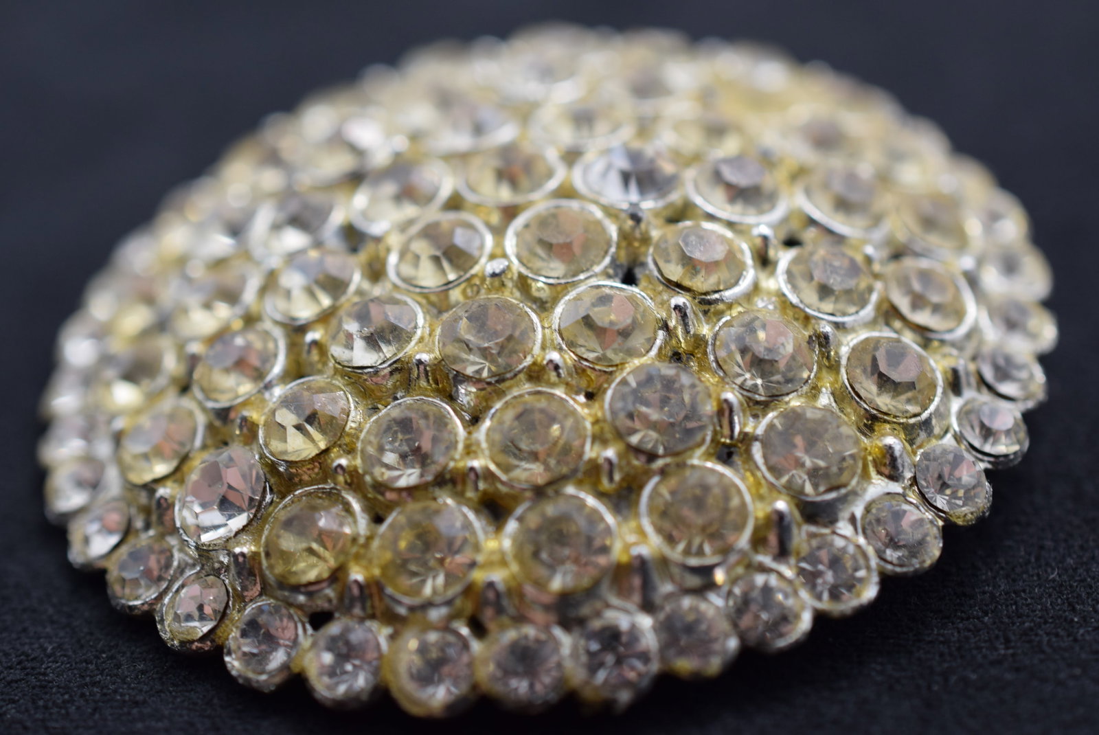 1940's Huge Rhinestone Brooch Pin Missing Back Pin Vintage Lot # JM 1110 (1 of 3)