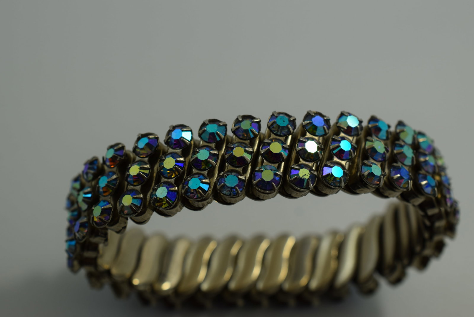 Rhinestone Expansion Bracelet 1940's Vintage Lot # JM 1159 (1 of 2)