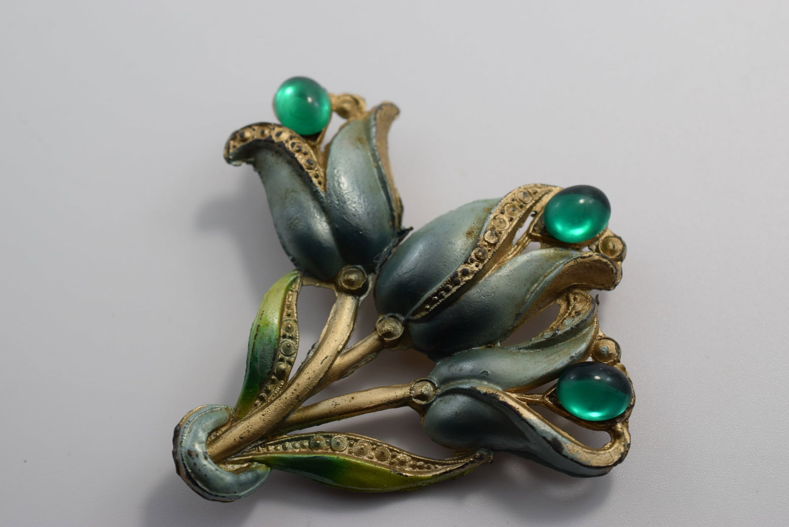 3" Flower Brooch Pin 1940's Huge Vintage Lot # JM 1183 (1 of 2)
