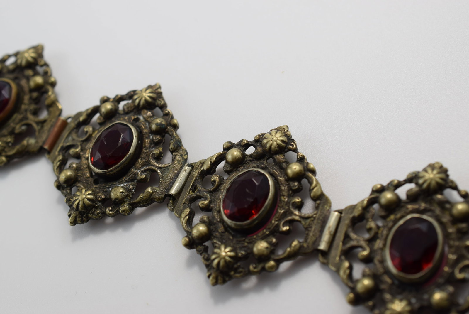 Medeival Repousse Bracelet 1940's Vintage Lot # JM 1193: Medeival Repousse Bracelet 1940's Vintage 7 1/4"x 1 5/8"