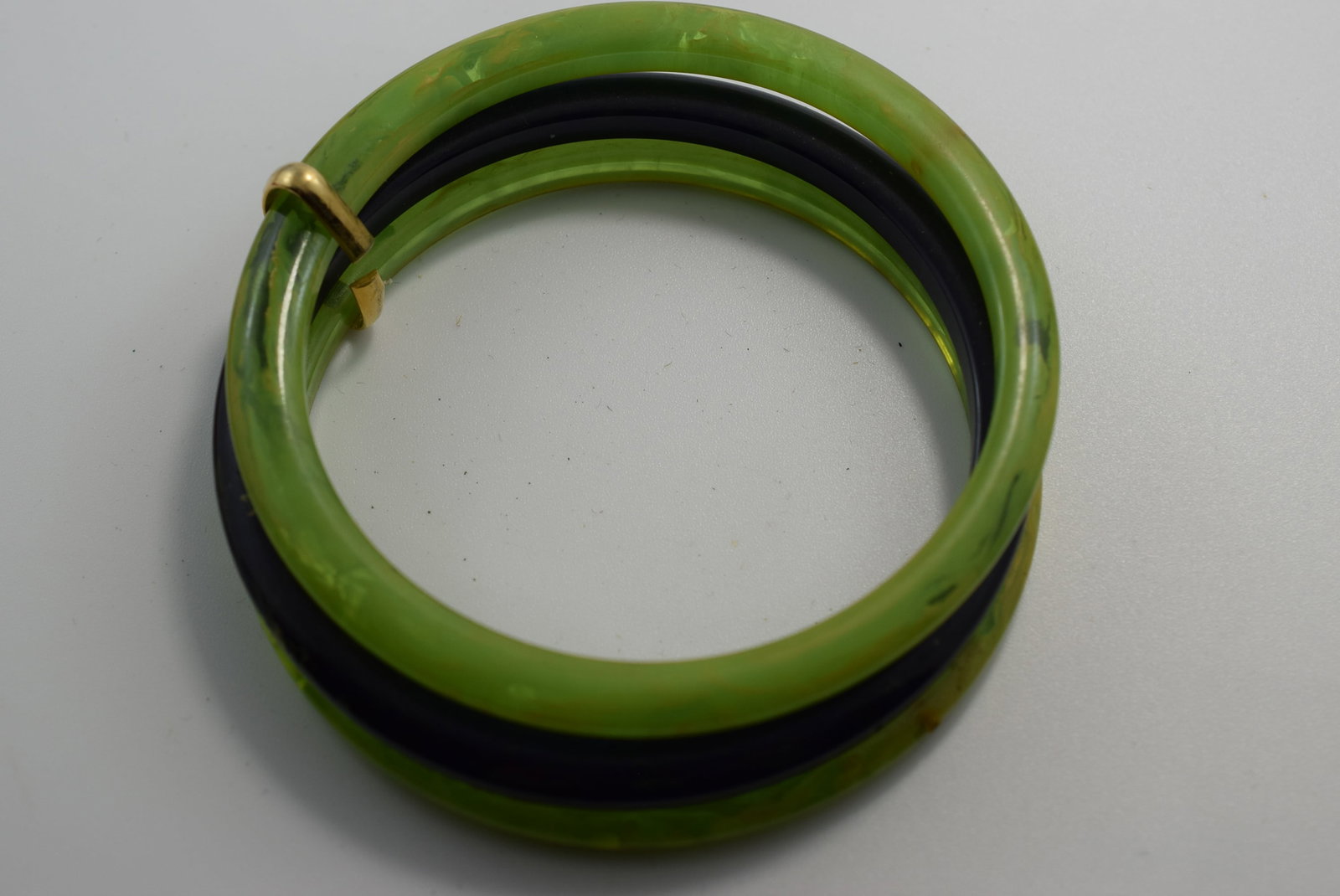 Three Green Bracelets Vintage Lot # JM 1199 (1 of 2)