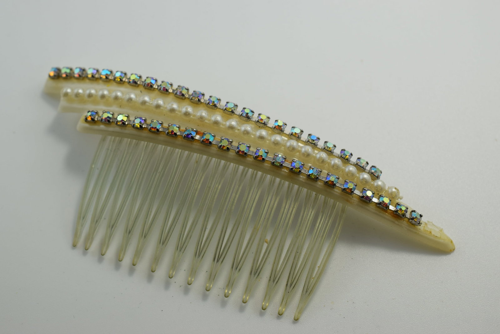 Rhinestone Hair Comb 5" Vintage Lot # JM 1201: Rhinestone Hair Comb 5" Vintage