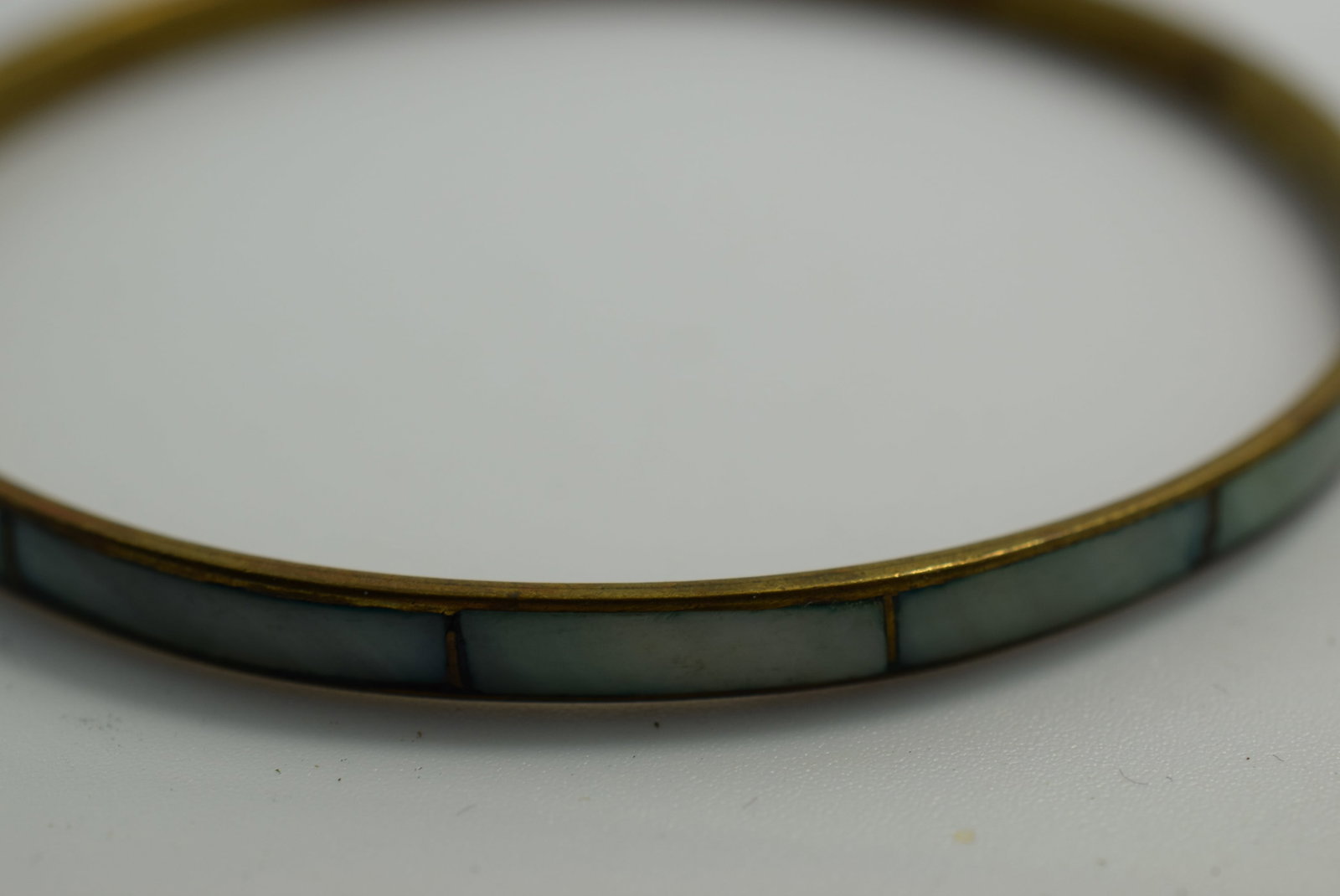Mother of Pearl Blue Bracelet Vintage Lot # JM 1227: Mother of Pearl Blue Bracelet Vintage