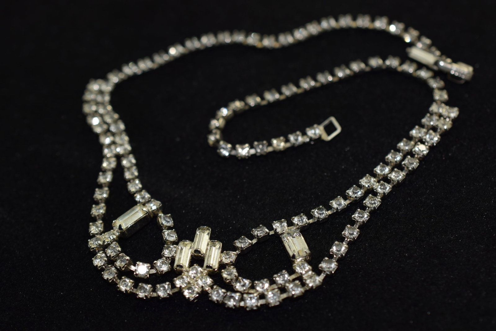 Rhinestone Necklace Vintage Lot # KN 42 (1 of 2)
