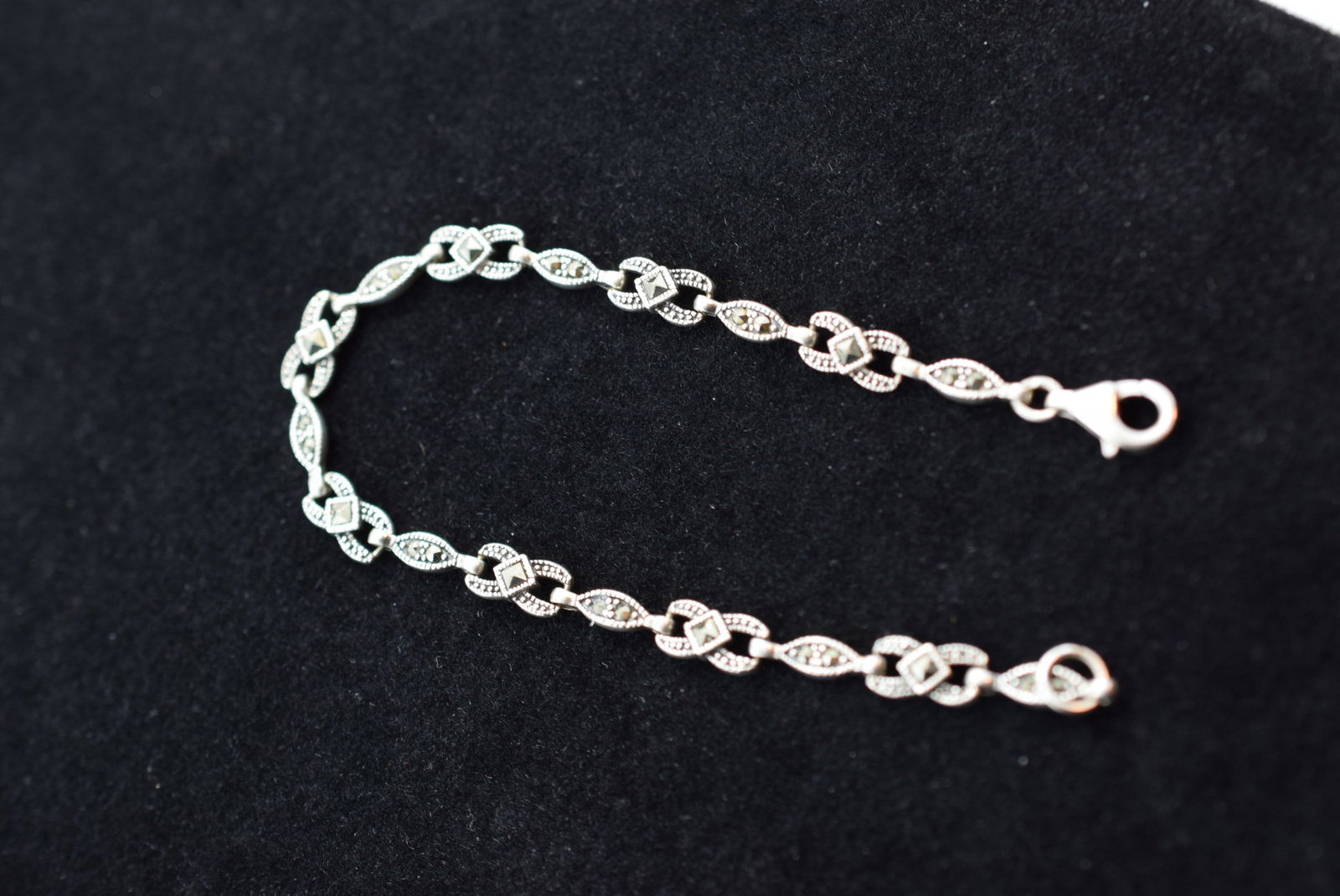 Marcasite Sterling Silver 925 Bracelet 7 1/2" Vintage Lot # KN 80 (1 of 3)