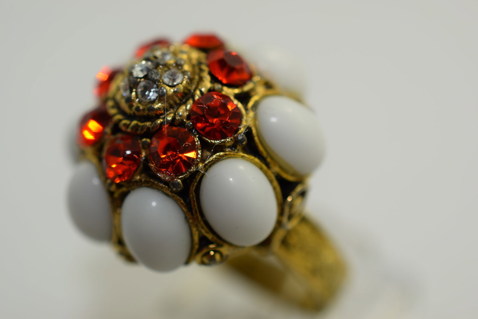 Outstanding Cabochon Ring Size 9 one size sizeable 1940's Vintage Lot # KN 115: Outstanding Cabochon Ring Size 9 one size sizeable 1940's Vintage