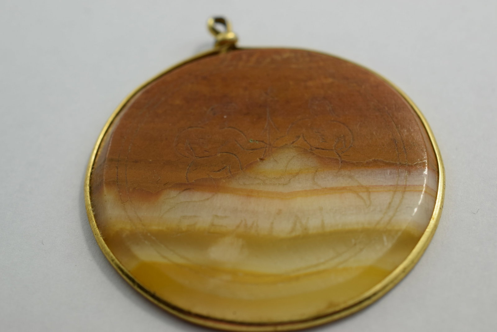 Agate Huge Pendant 2 1/4" Vintage Lot # KN 139: Agate Huge Pendant 2 1/4" Vintage