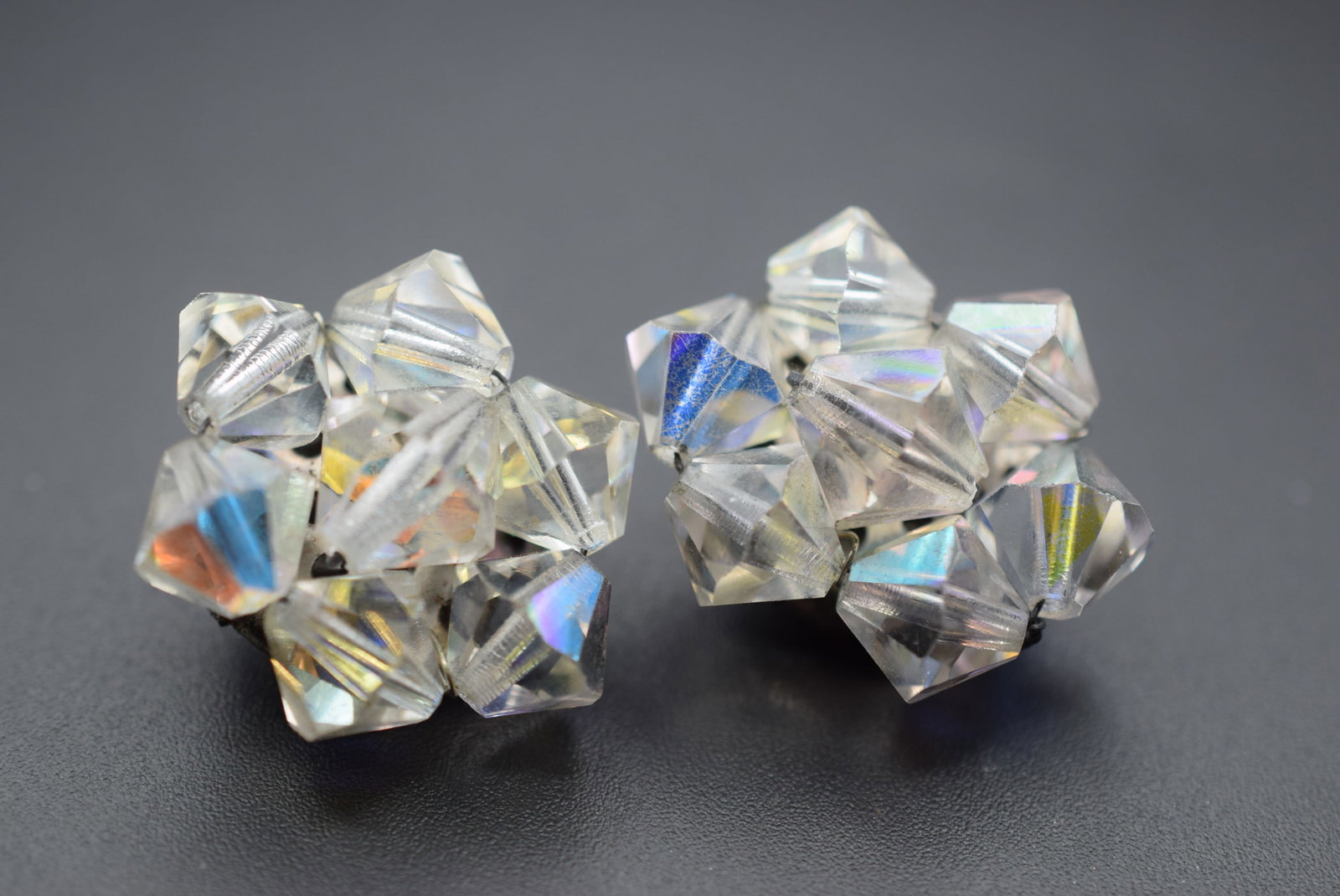 Vintage Earrings Crystal Clips 1940's Lot HK 142 (1 of 2)