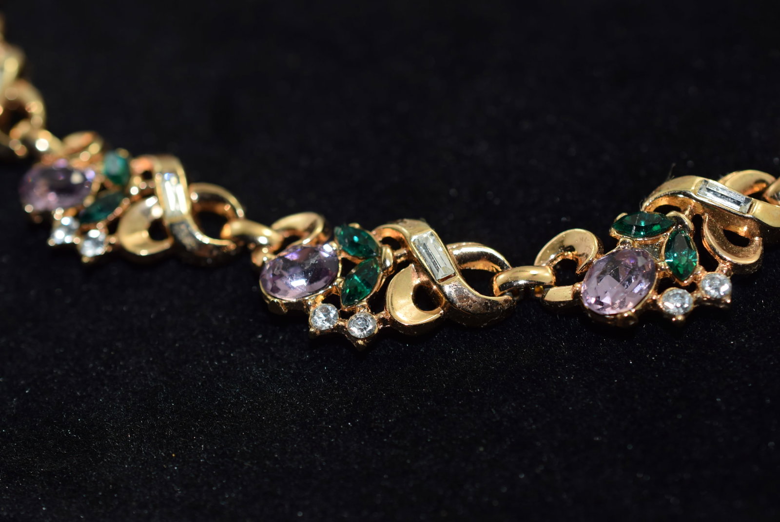 Rhinestone Trifari Necklace 1950's Signed 16 1/4" Vintage Lot # KN 166 (1 of 5)