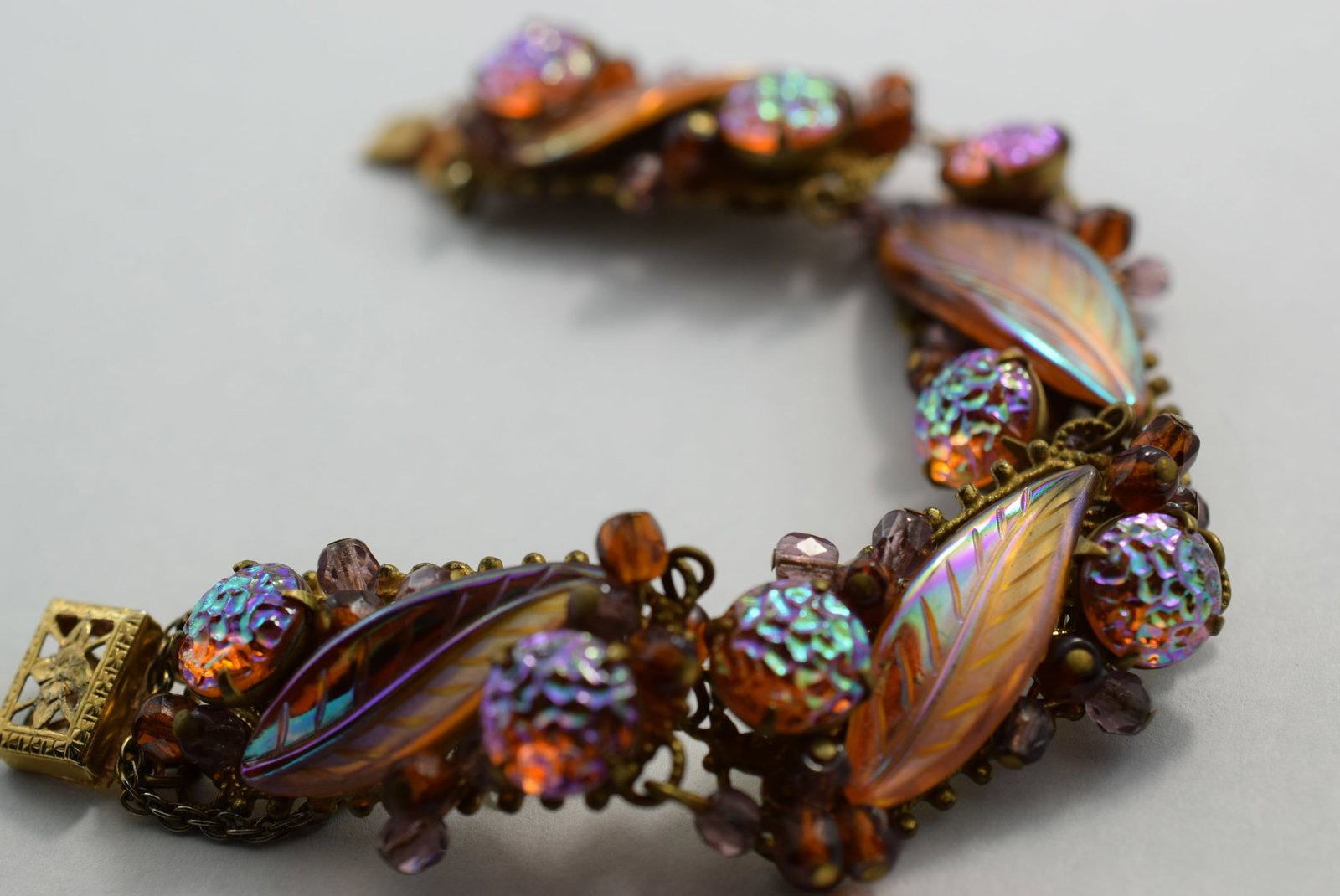 Alice Caviness Signed Fruit Salad Bracelet 1940's Vintage Lot # KN 178 (1 of 5)
