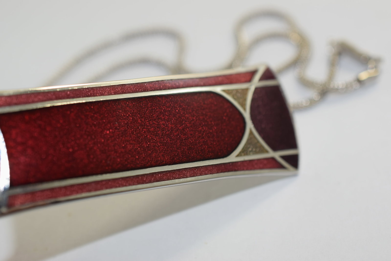 De Passille Sylvestre Modernist Enamel Necklace Signed Vintage Lot # KN 183 (1 of 3)