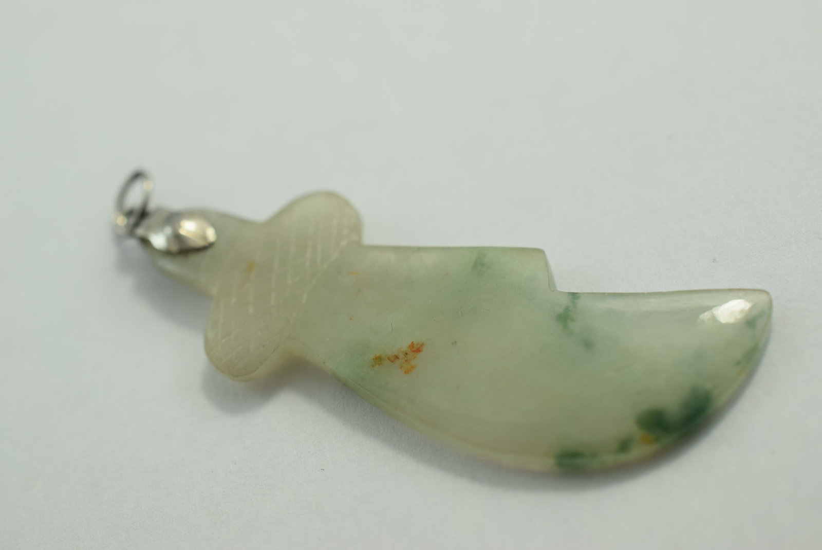 Jade Sword Dagger Pendant 2" Vintage Lot # KN 228 (1 of 2)