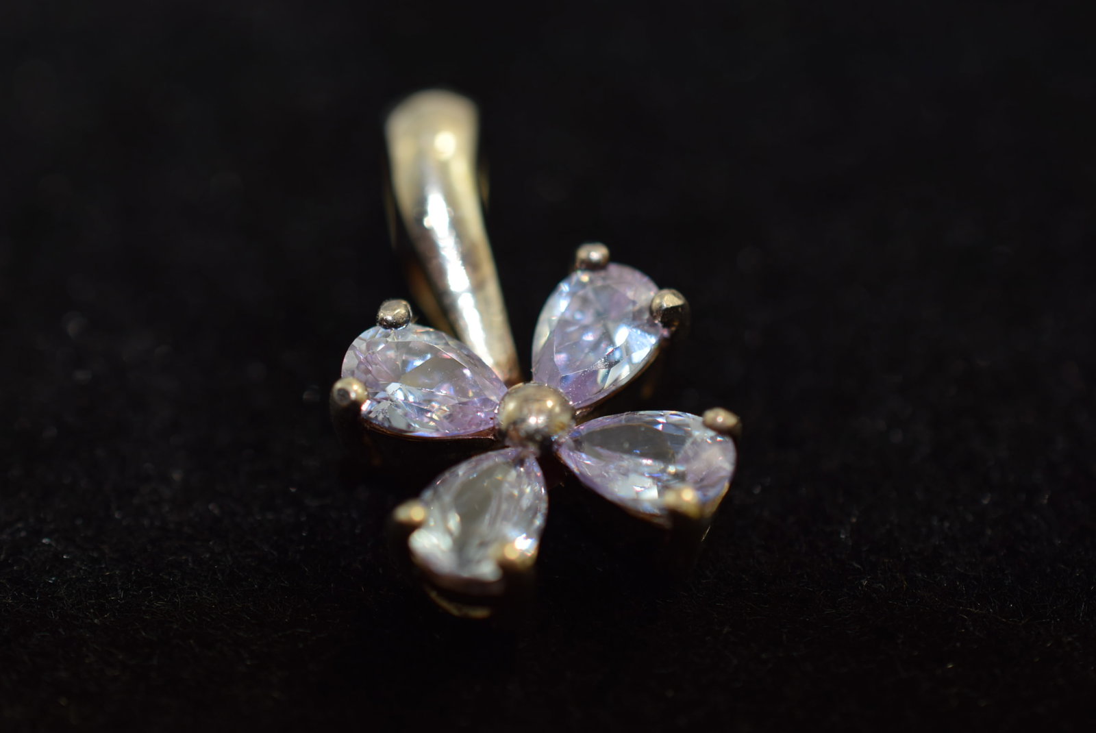 Sterling Silver 925 Flower Lilac Pendant 1" Vintage Lot # KN 244 (1 of 3)