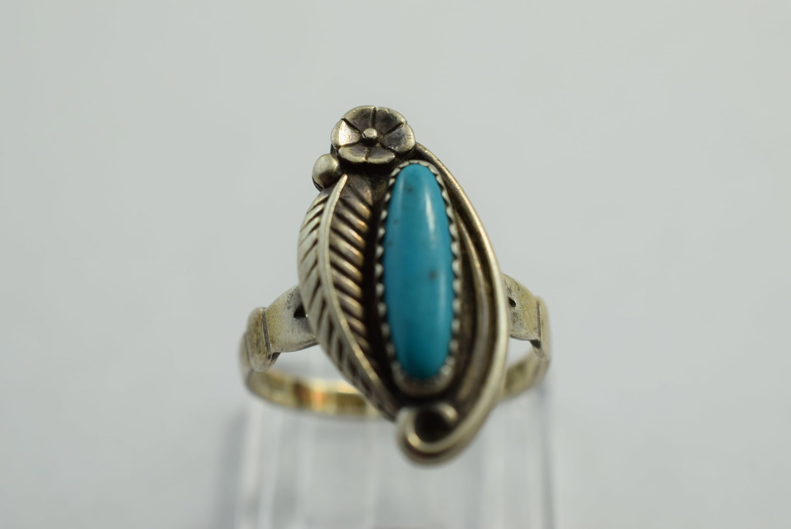 Old Pawn Navajo Sterling Silver 925 Ring Size 7.25 Vintage Lot # KN 267: Old Pawn Navajo Sterling Silver 925 Ring Size 7.25 Vintage