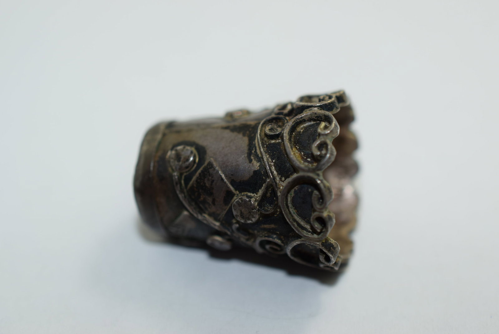 Edwardian Thimble Sewing Sterling Silver 925 Ornate Vintage Lot # KN 281 (1 of 3)