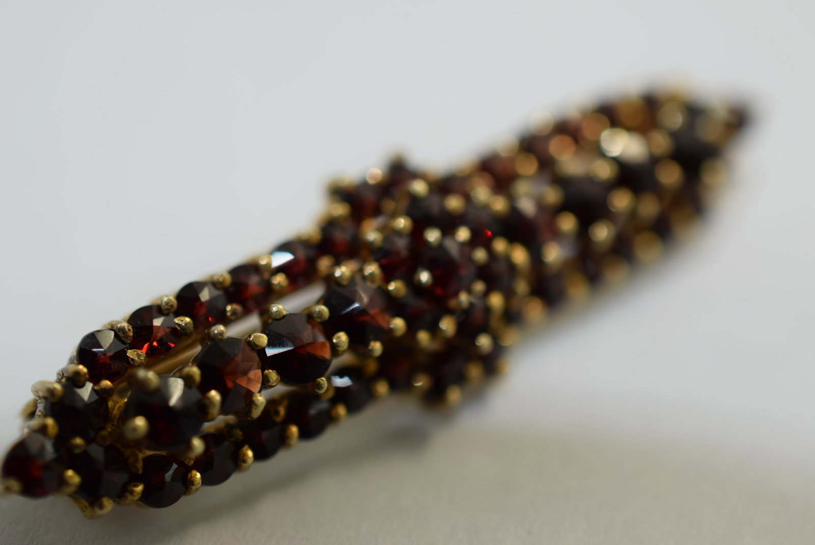 Garnet Mine Cut Brooch Pin Vintage Lot # KN 292 (1 of 5)
