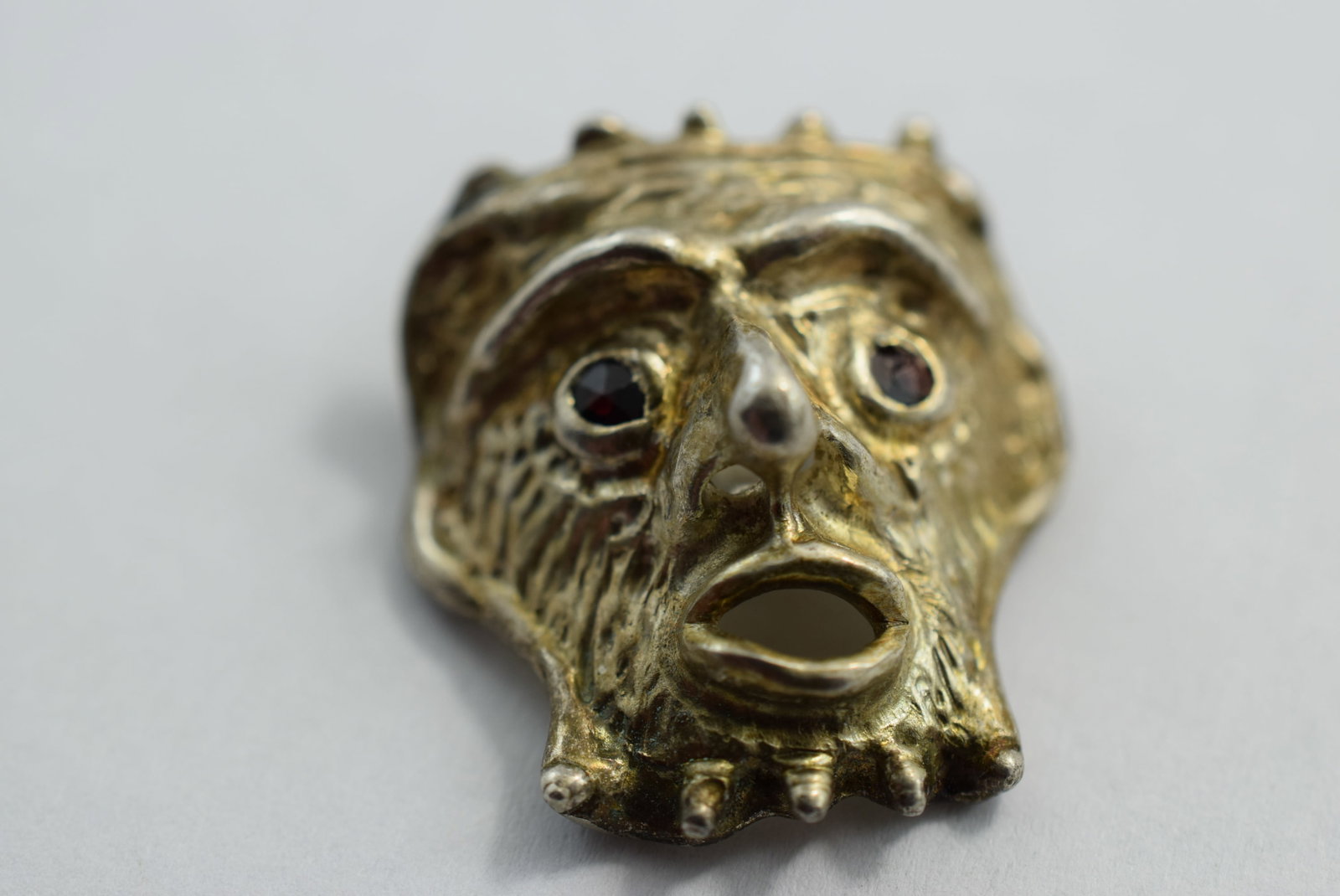 Face Man Sterling Silver 925 Pendant Vintage Lot # KN 297 (1 of 3)