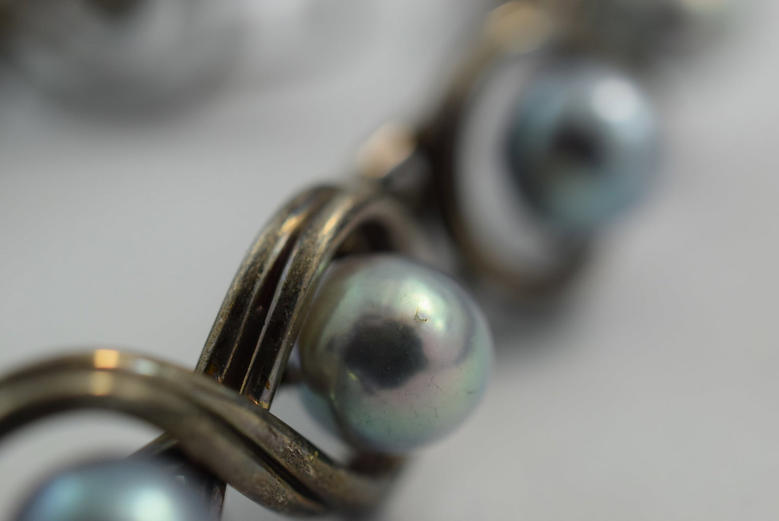 Gorgeous Pearl Sterling Silver 925 Bracelet not to miss Vintage Lot # KN 305 (1 of 5)