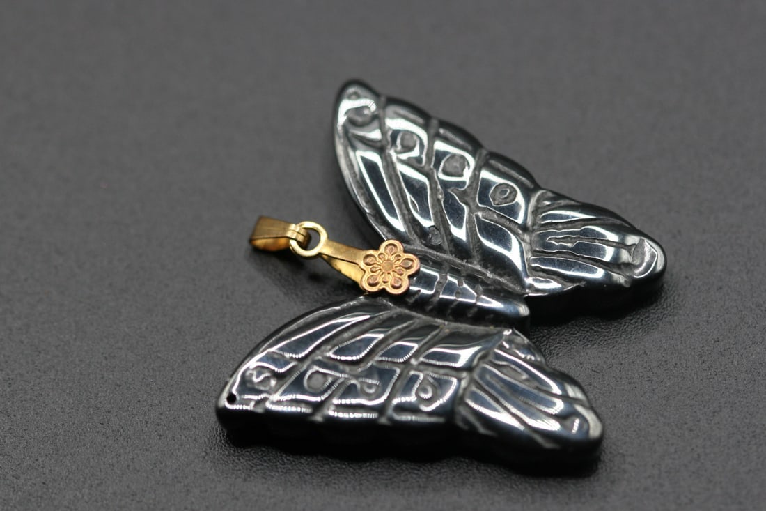 Hematite Butterfly pendant .Lot#352 (1 of 2)
