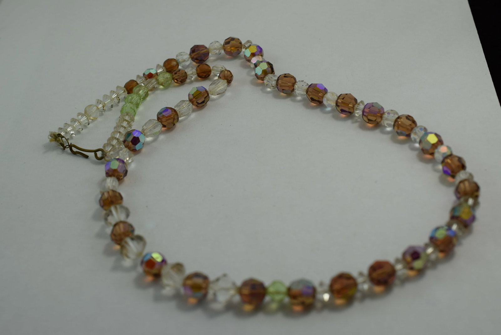 Old Crystal Necklace 22" Vintage Lot # KN 428 (1 of 3)