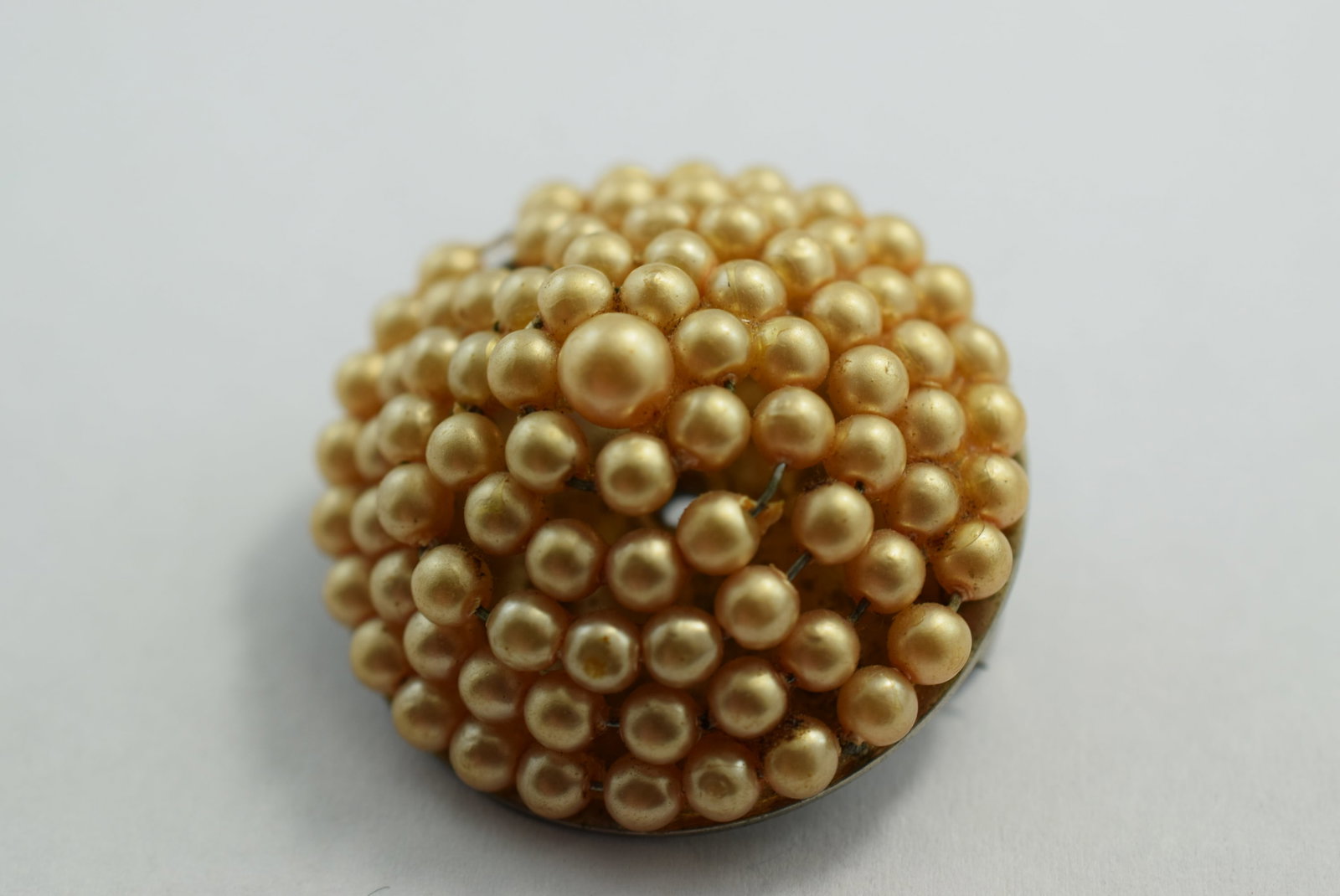 Pearly Brooch Pin Dome 1 3/8" 1940's Vintage Lot # KN 454 (1 of 2)