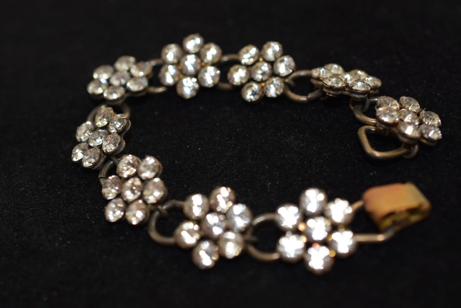 Rhinestone Bracelet 7" Vintage Lot # KN 508 (1 of 2)