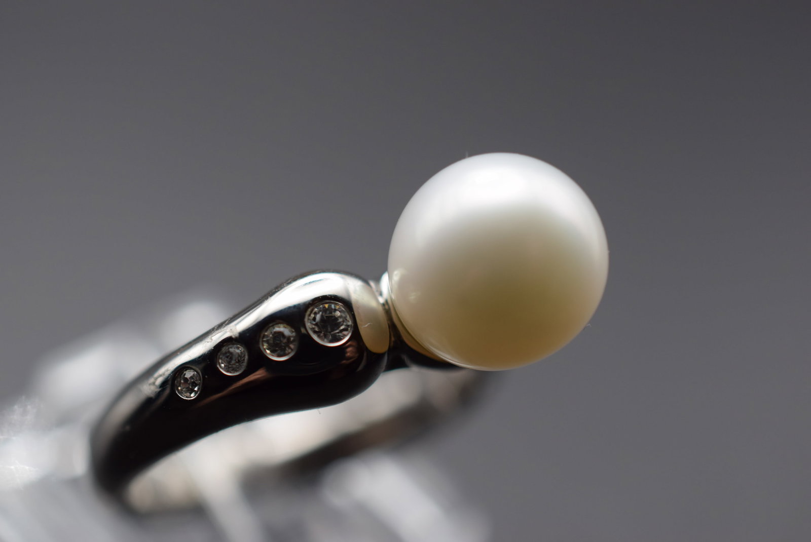 Morellato Pearl Crystal CZ Stainless Steel Ring Size 7.75 Lot EH 552 (1 of 3)