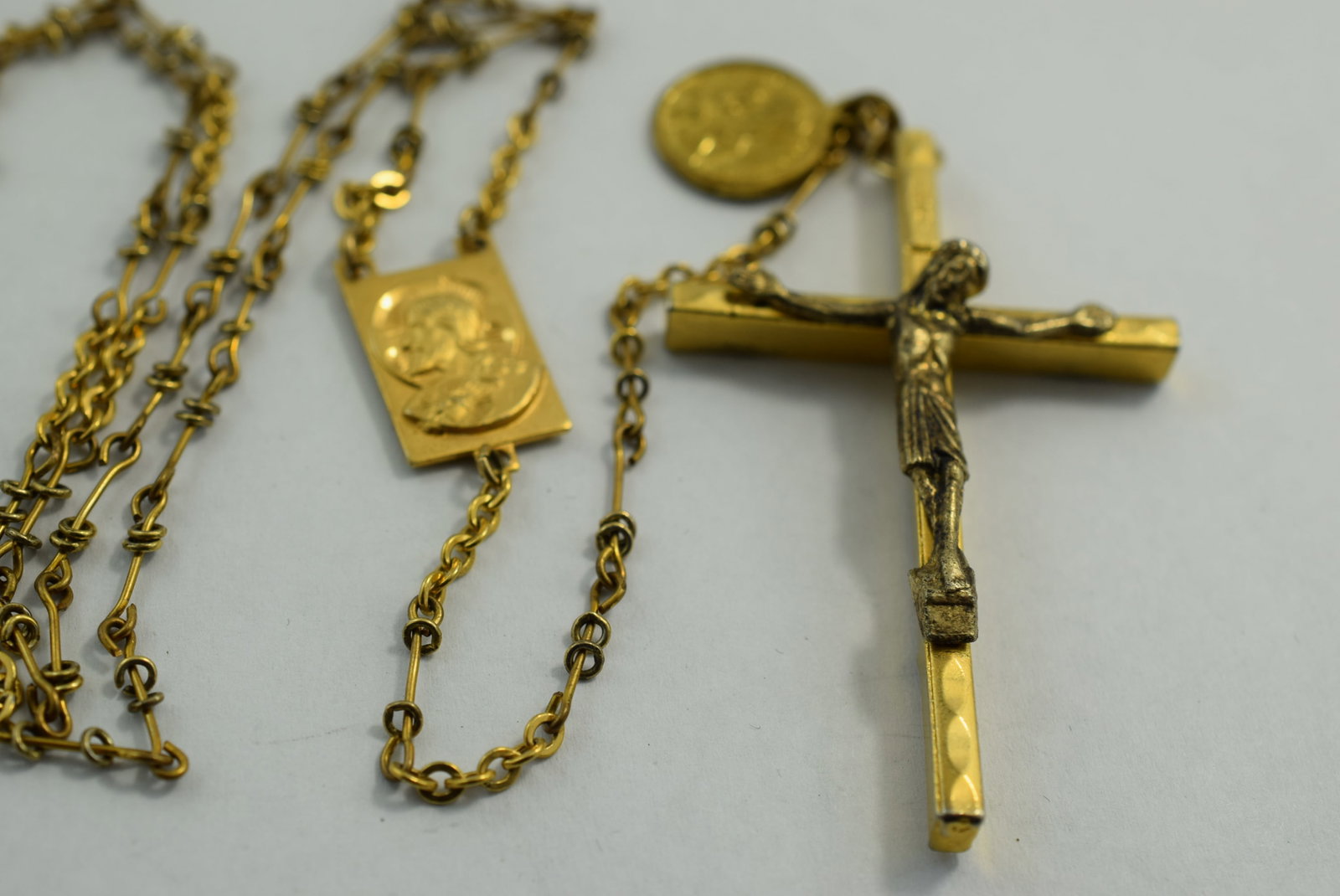 12 KT Gold Filled Chapel Rosary No Beads Very Nice Hanging Length 21 1/2" Vintage Lot # KN 570 (1 of 6)