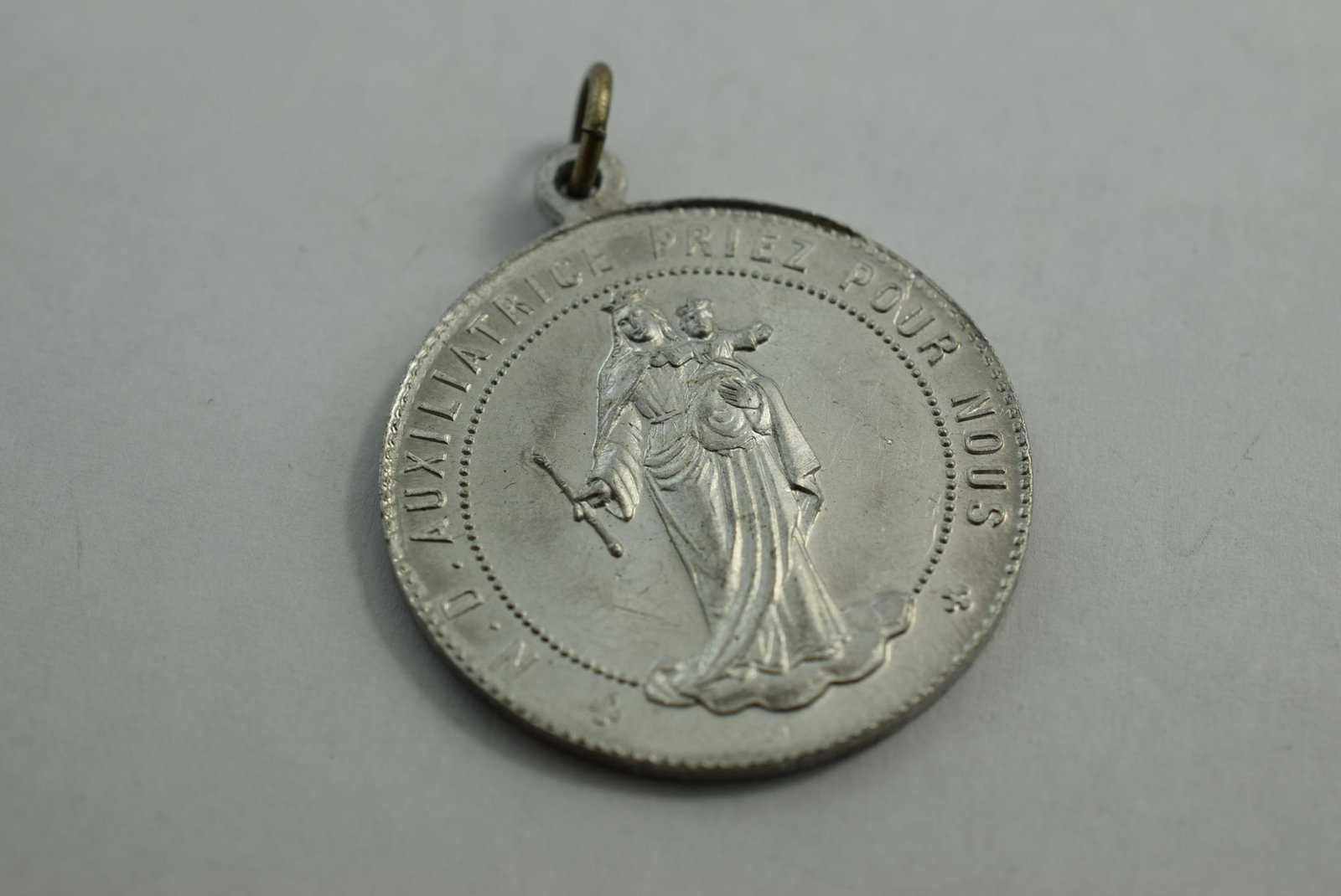 Religious Prayer Medal 1 3/8" Vintage Lot # KN 578: Religious Prayer Medal 1 3/8" Vintage